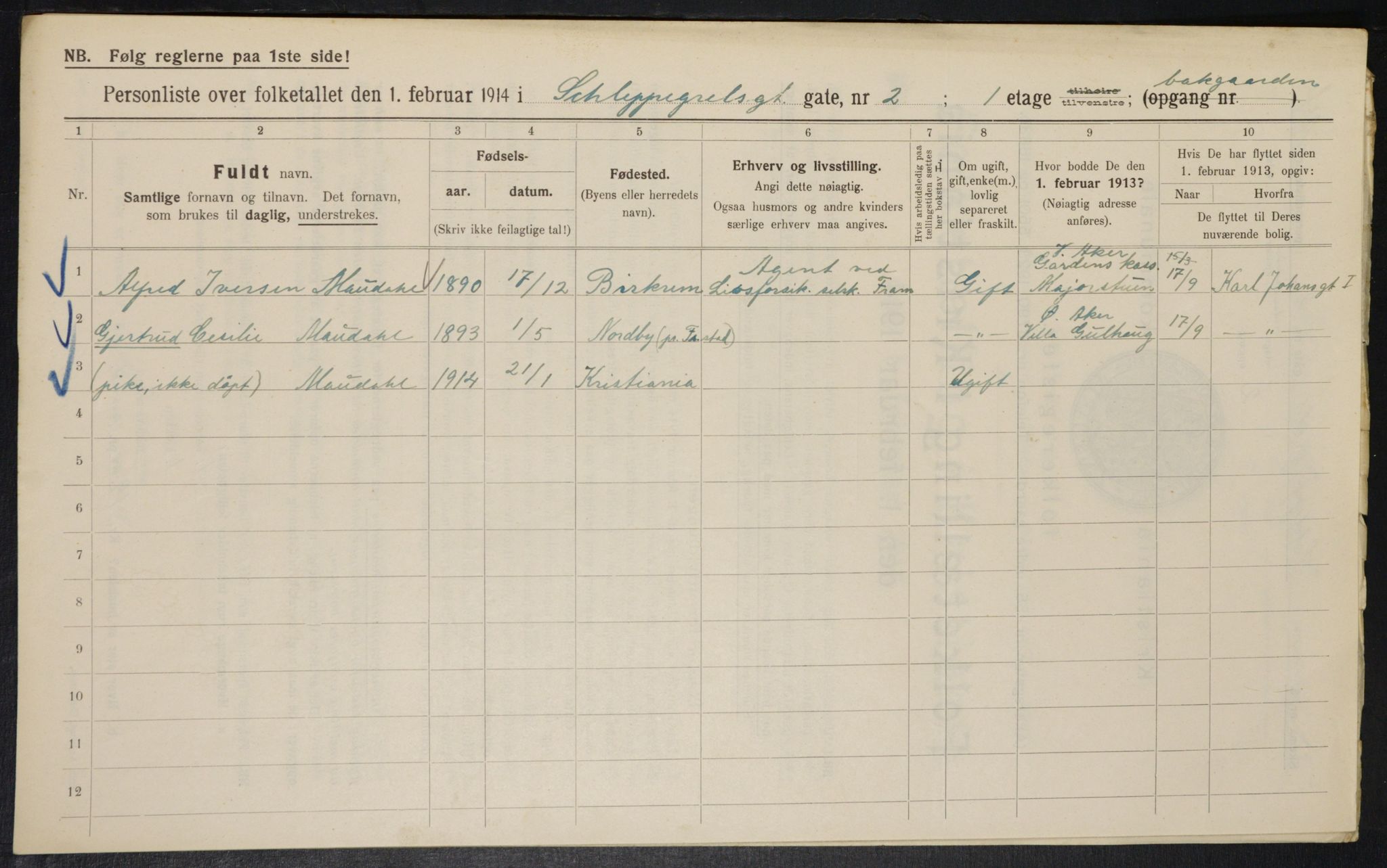 OBA, Municipal Census 1914 for Kristiania, 1914, p. 89429