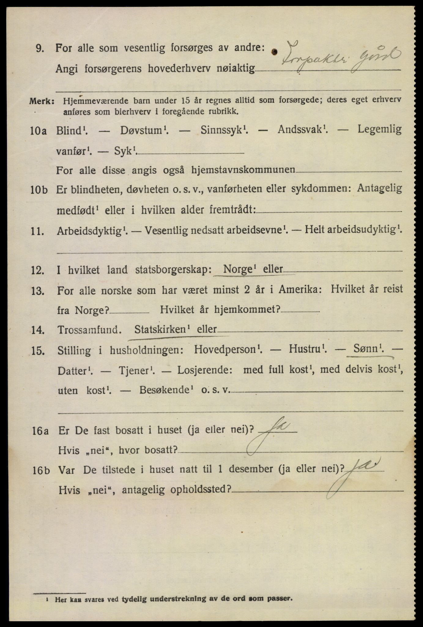 SAKO, 1920 census for Gransherad, 1920, p. 1411