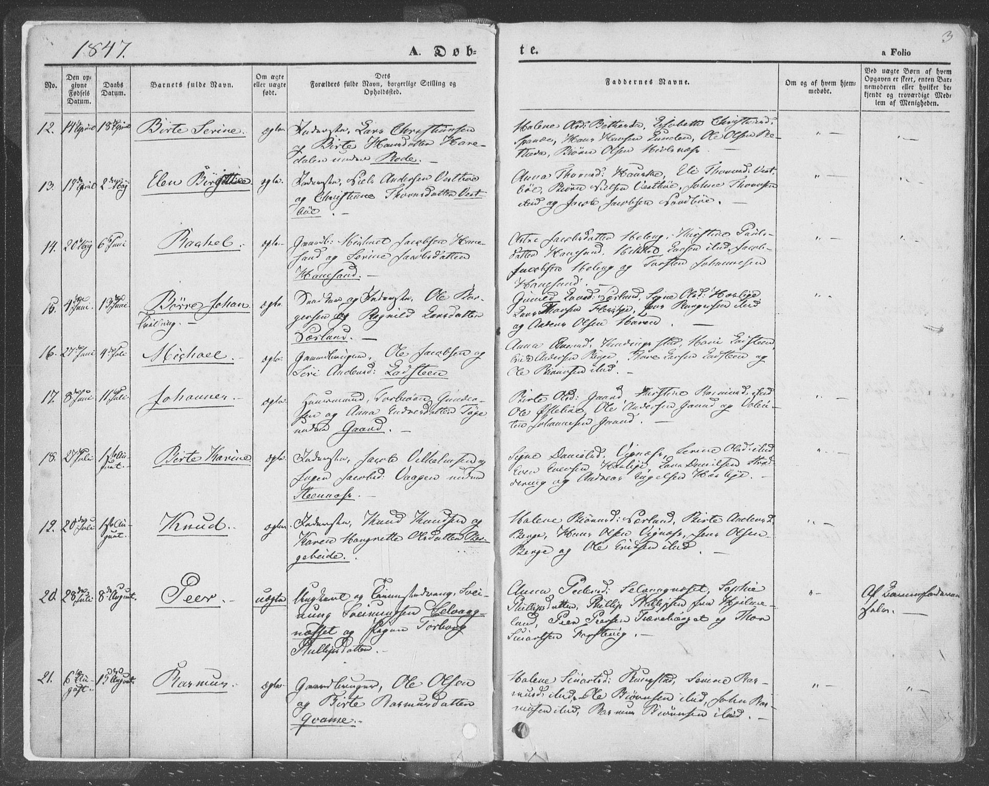 Finnøy sokneprestkontor, AV/SAST-A-101825/H/Ha/Haa/L0007: Parish register (official) no. A 7, 1847-1862, p. 3