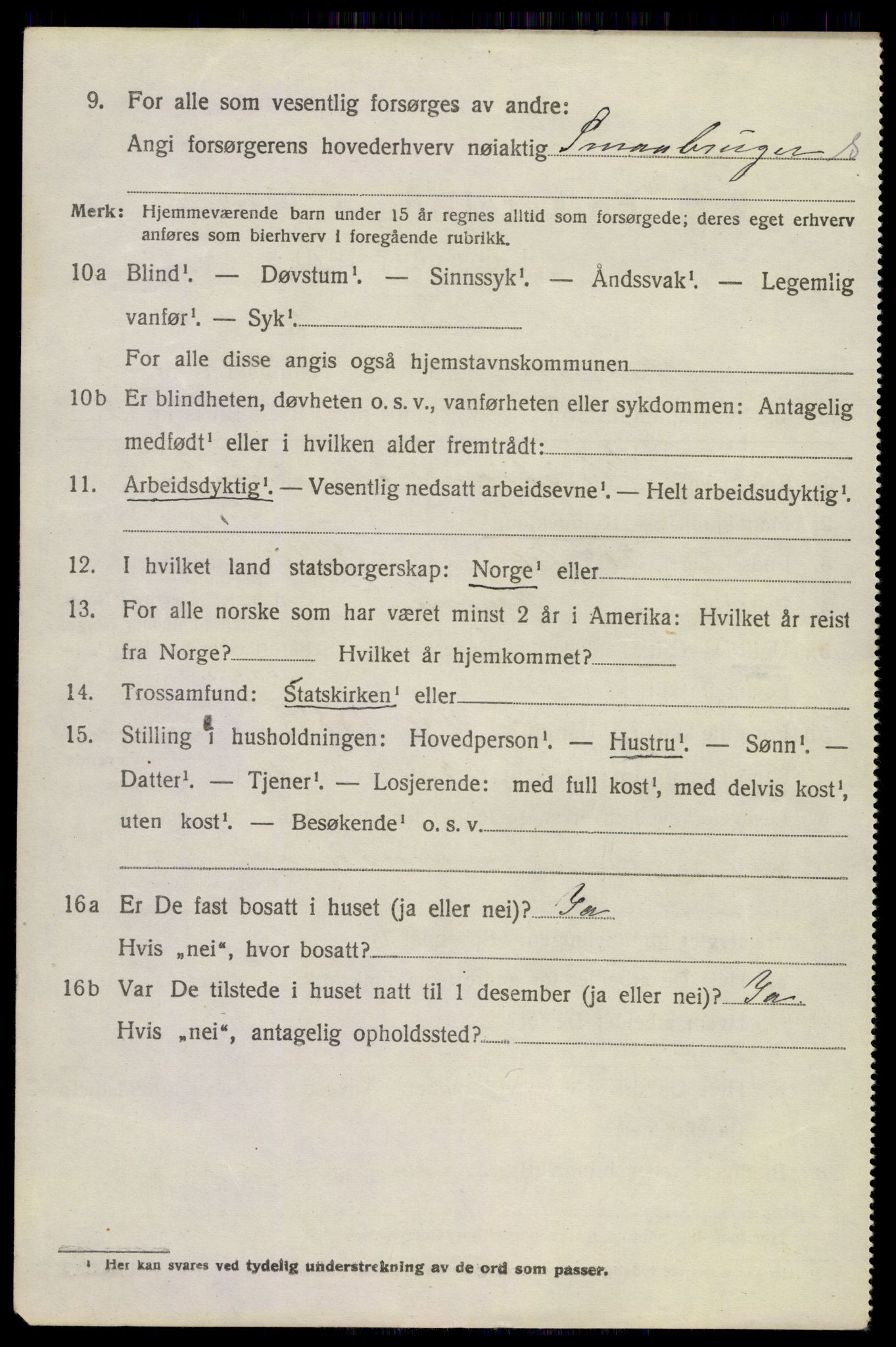 SAKO, 1920 census for Strømm, 1920, p. 2022