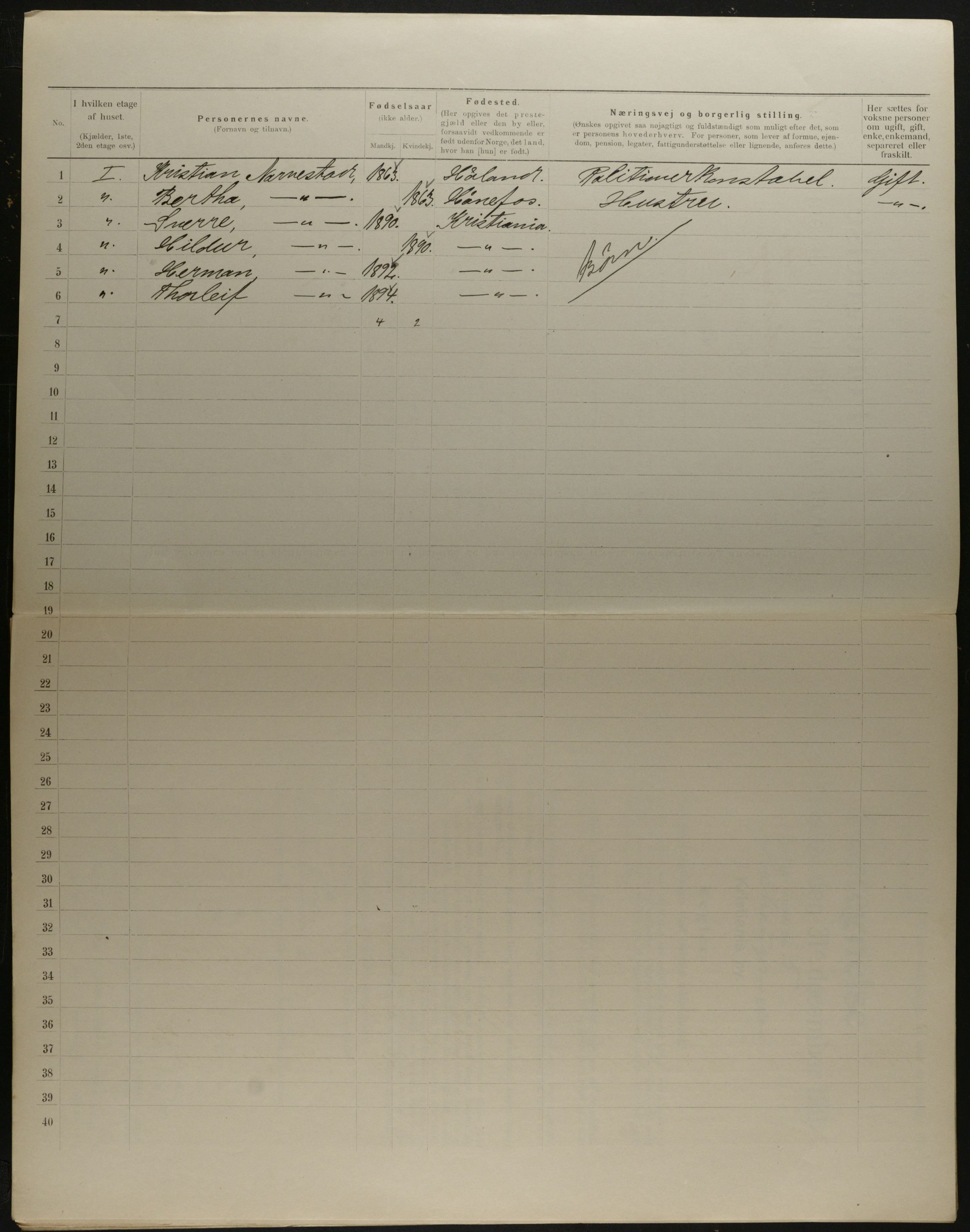 OBA, Municipal Census 1901 for Kristiania, 1901, p. 15303