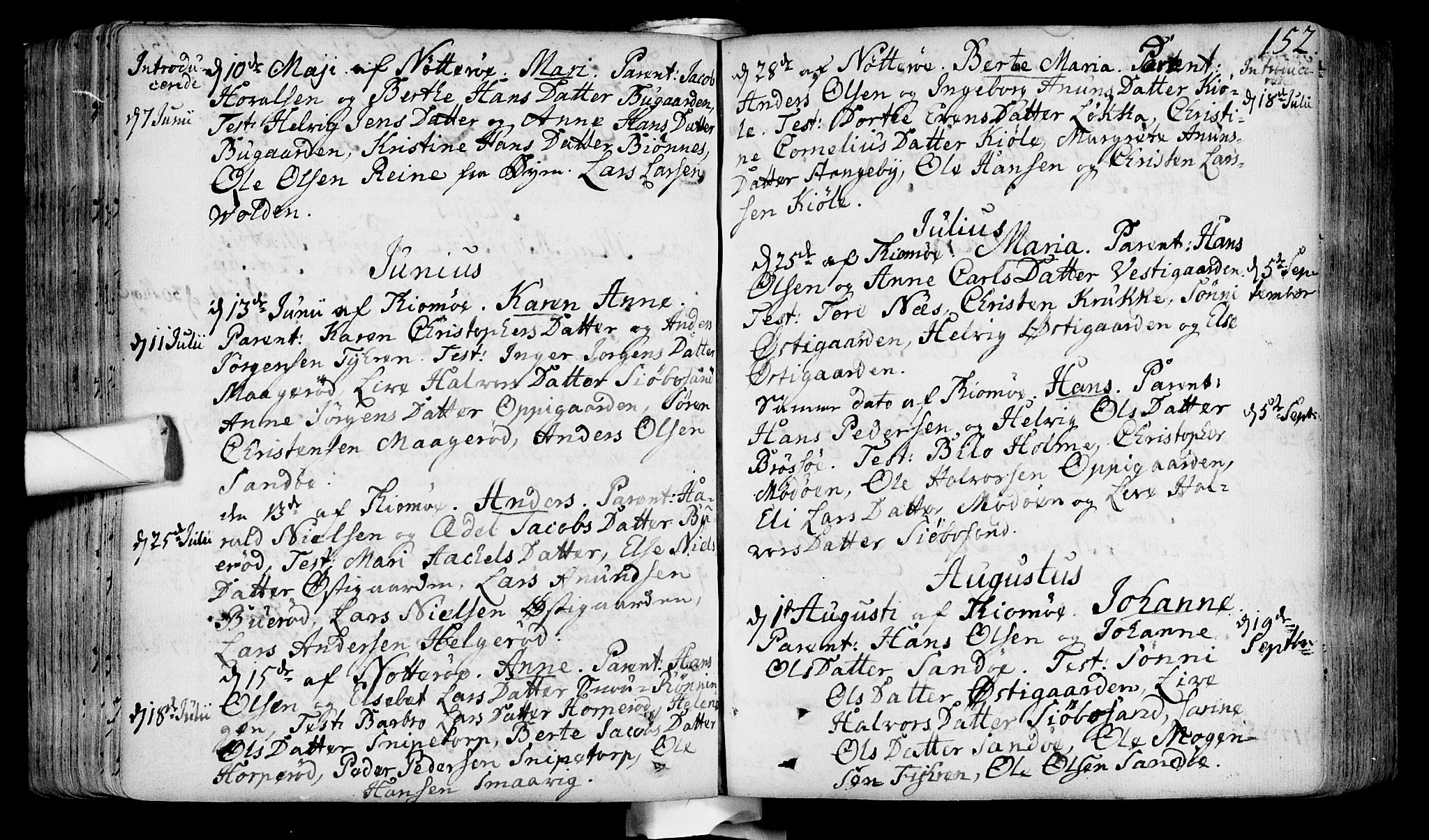 Nøtterøy kirkebøker, SAKO/A-354/F/Fa/L0002: Parish register (official) no. I 2, 1738-1790, p. 152