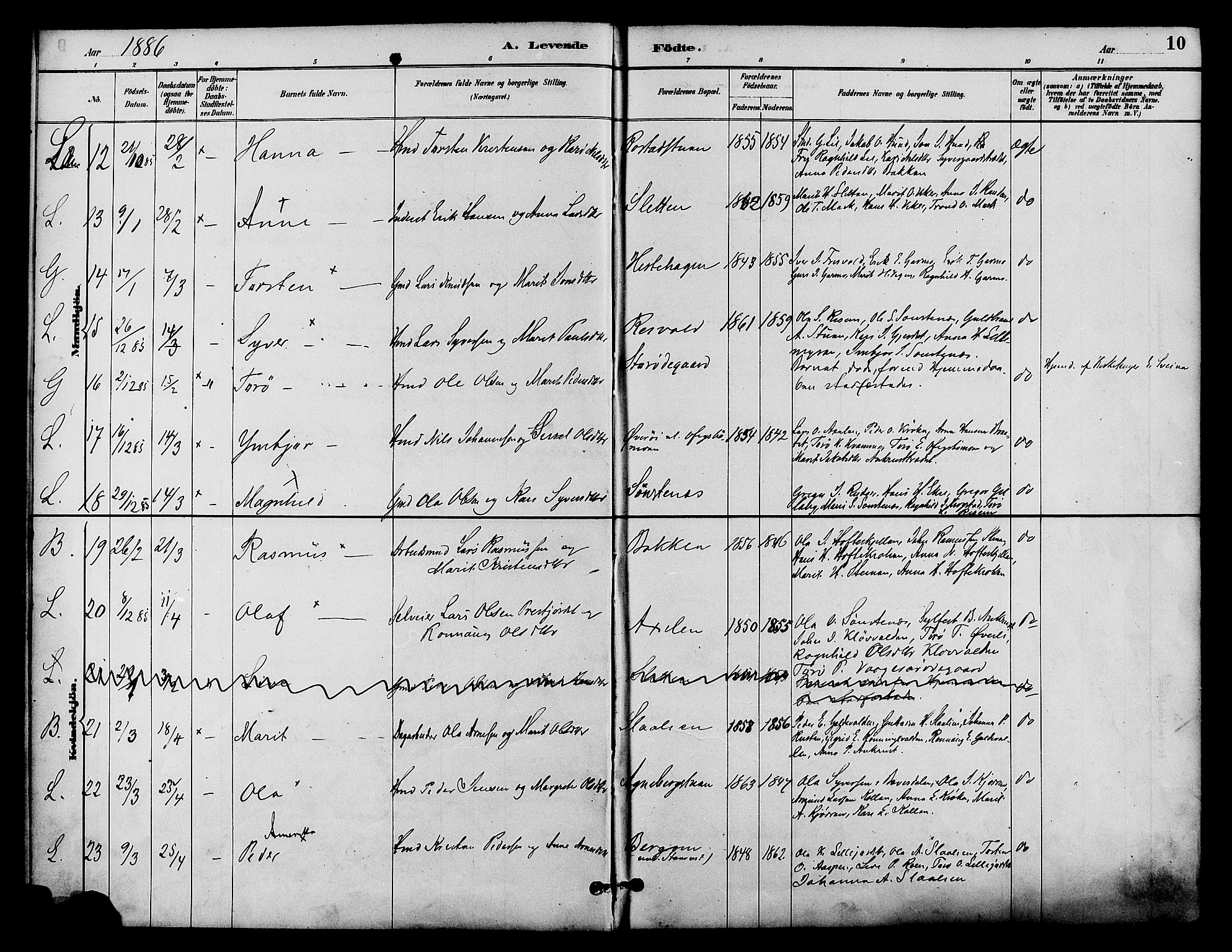 Lom prestekontor, AV/SAH-PREST-070/K/L0008: Parish register (official) no. 8, 1885-1898, p. 10