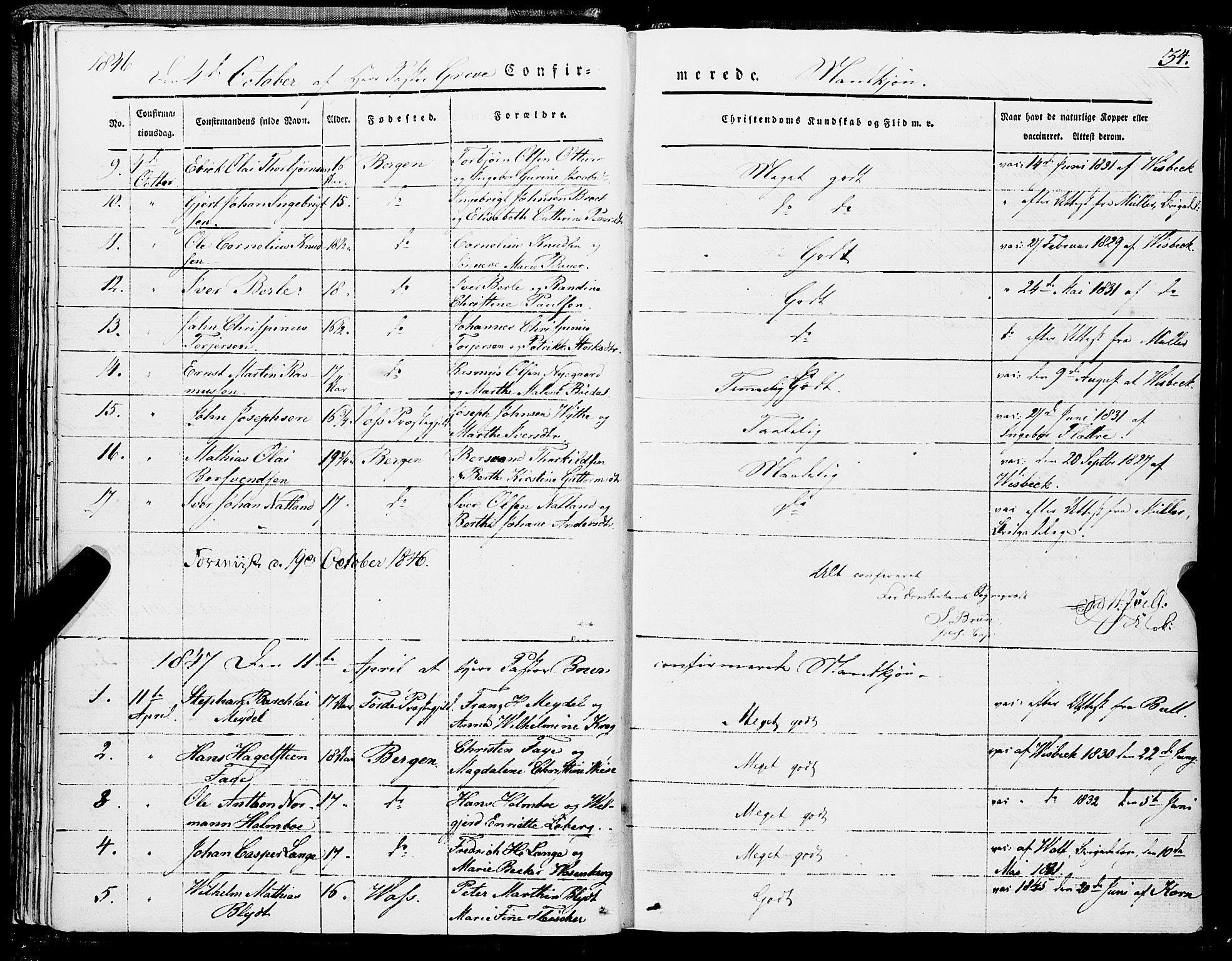 Domkirken sokneprestembete, SAB/A-74801/H/Haa/L0027: Parish register (official) no. C 2, 1841-1852, p. 34