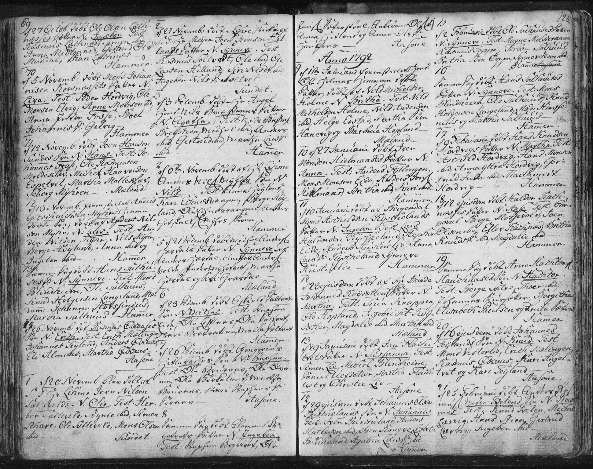 Hamre sokneprestembete, SAB/A-75501/H/Ha/Haa/Haaa/L0008: Parish register (official) no. A 8, 1778-1804, p. 128