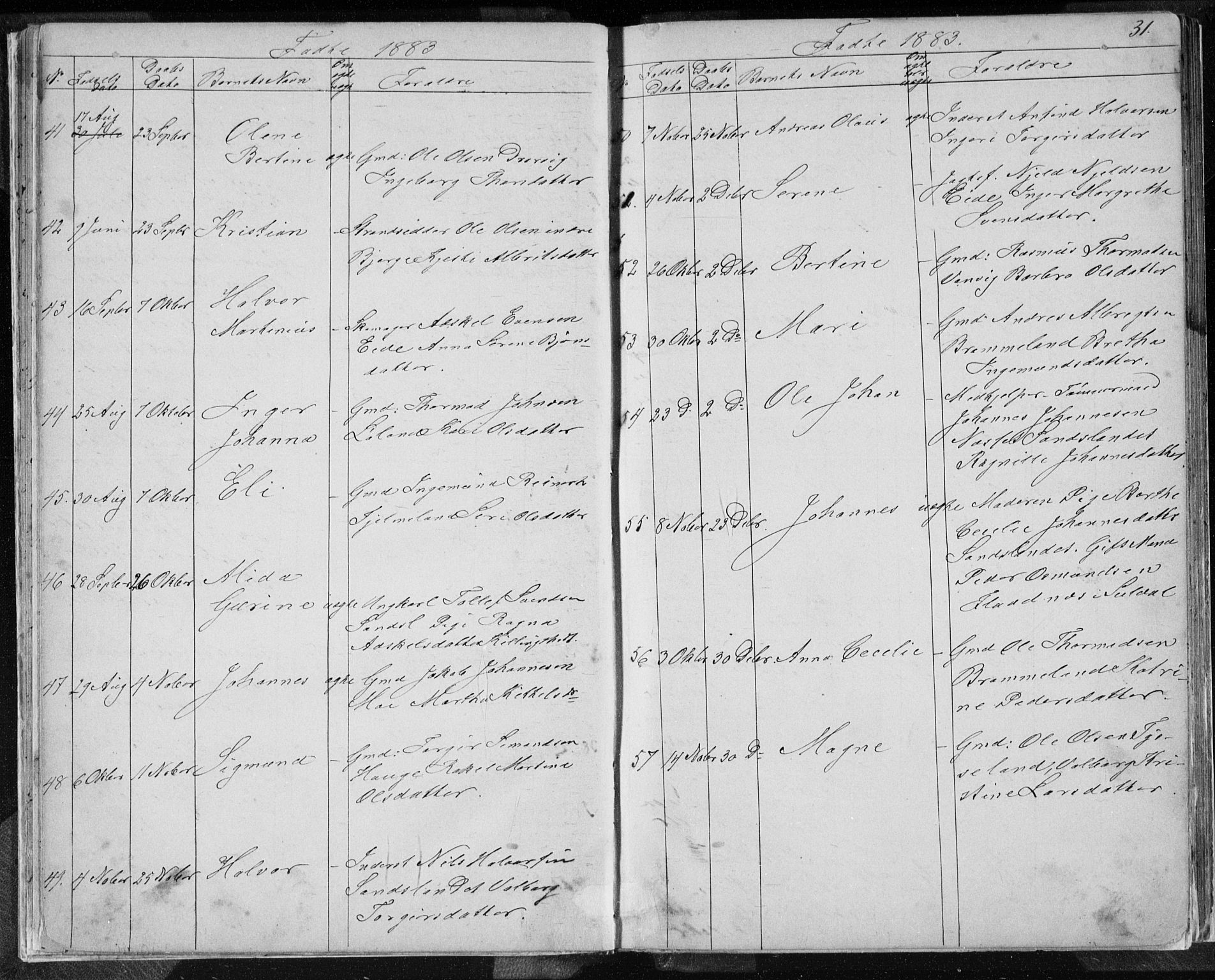 Sand sokneprestkontor, AV/SAST-A-101848/01/IV/L0003: Parish register (copy) no. B 3, 1872-1935, p. 31