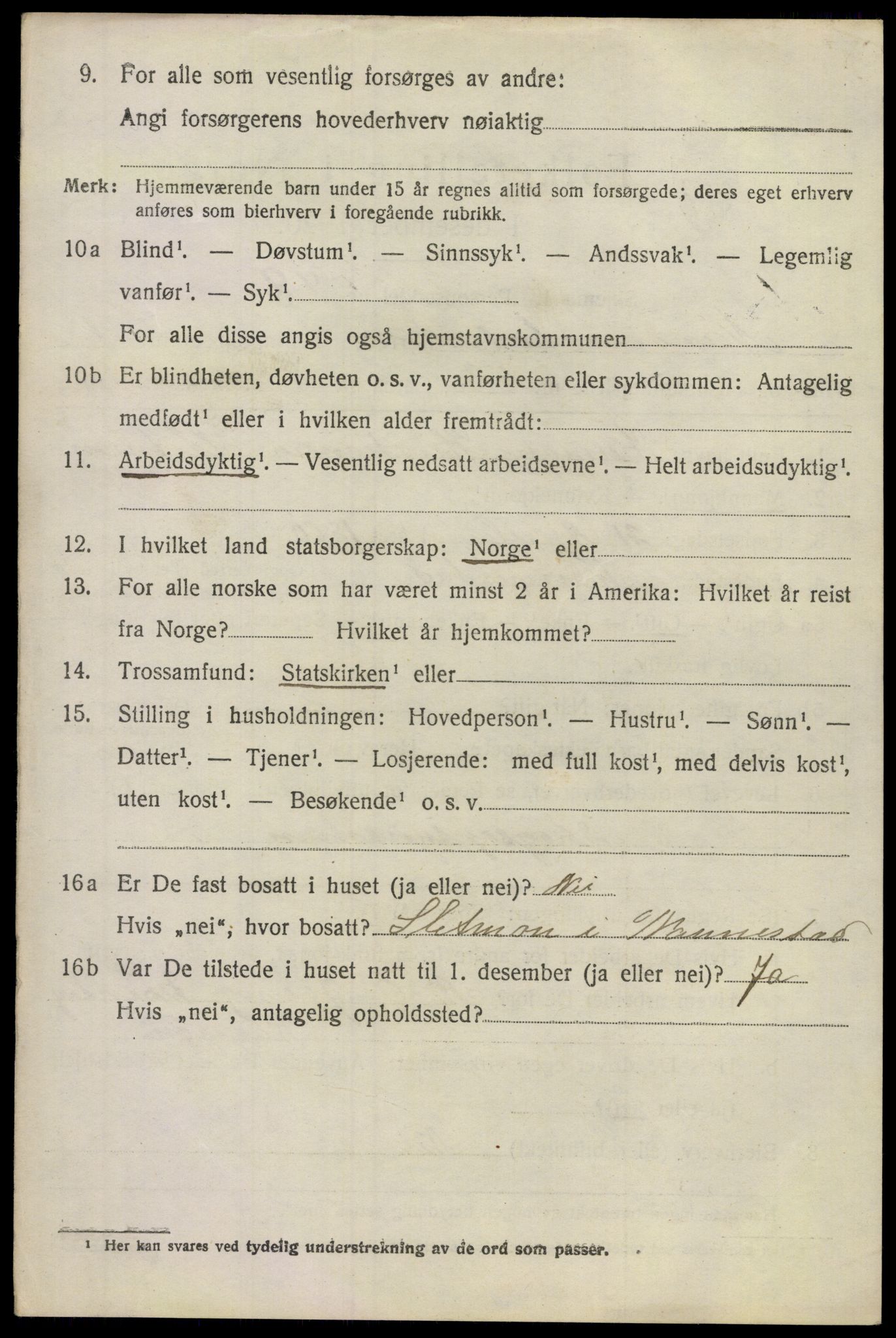 SAO, 1920 census for Nannestad, 1920, p. 2610