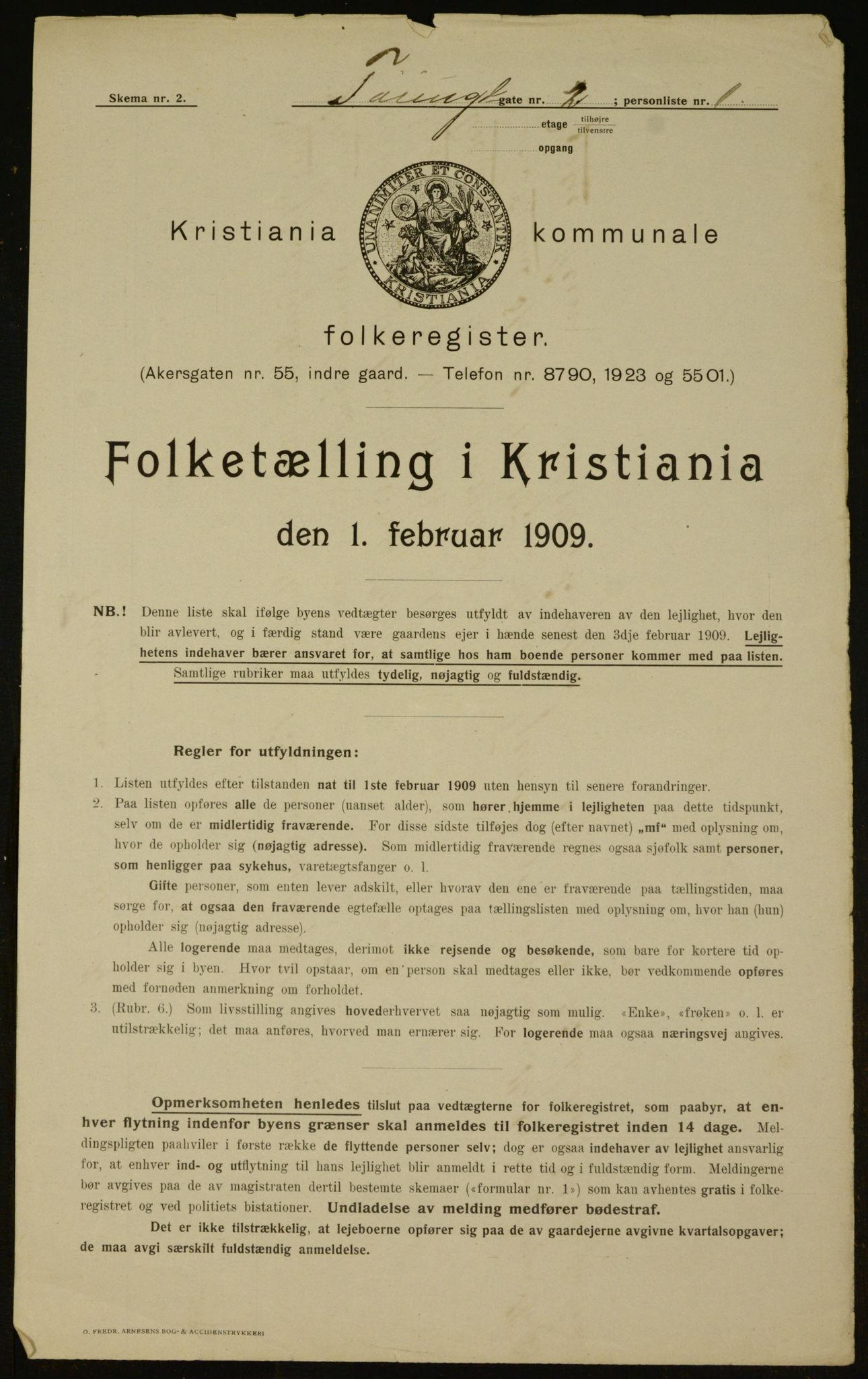 OBA, Municipal Census 1909 for Kristiania, 1909, p. 106617