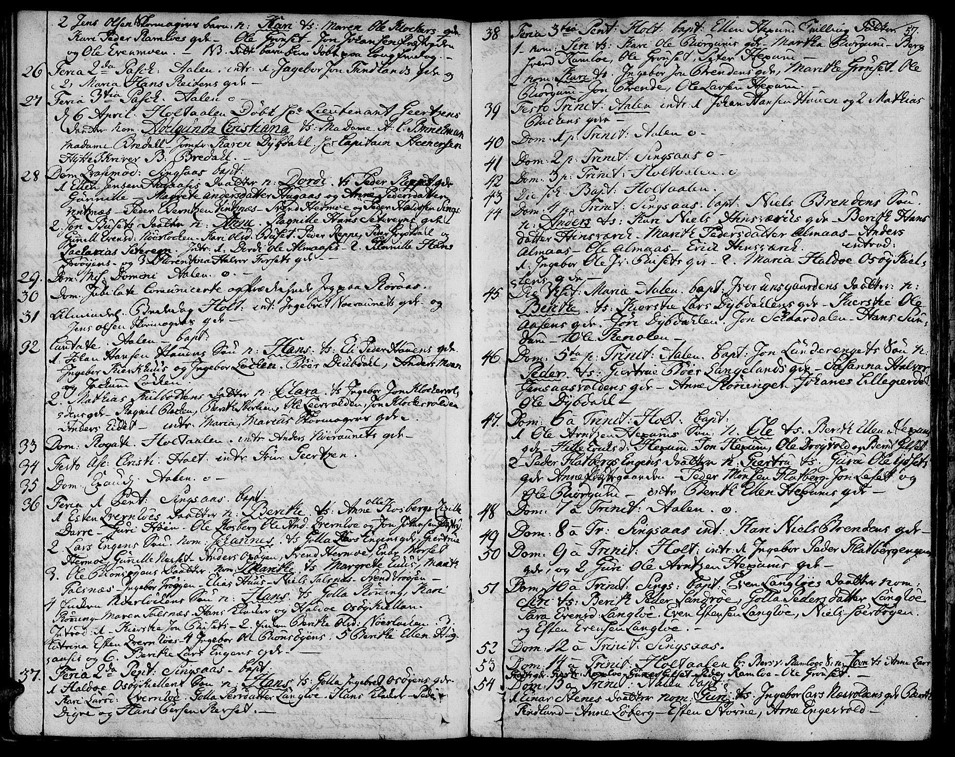 Ministerialprotokoller, klokkerbøker og fødselsregistre - Sør-Trøndelag, SAT/A-1456/685/L0952: Parish register (official) no. 685A01, 1745-1804, p. 57