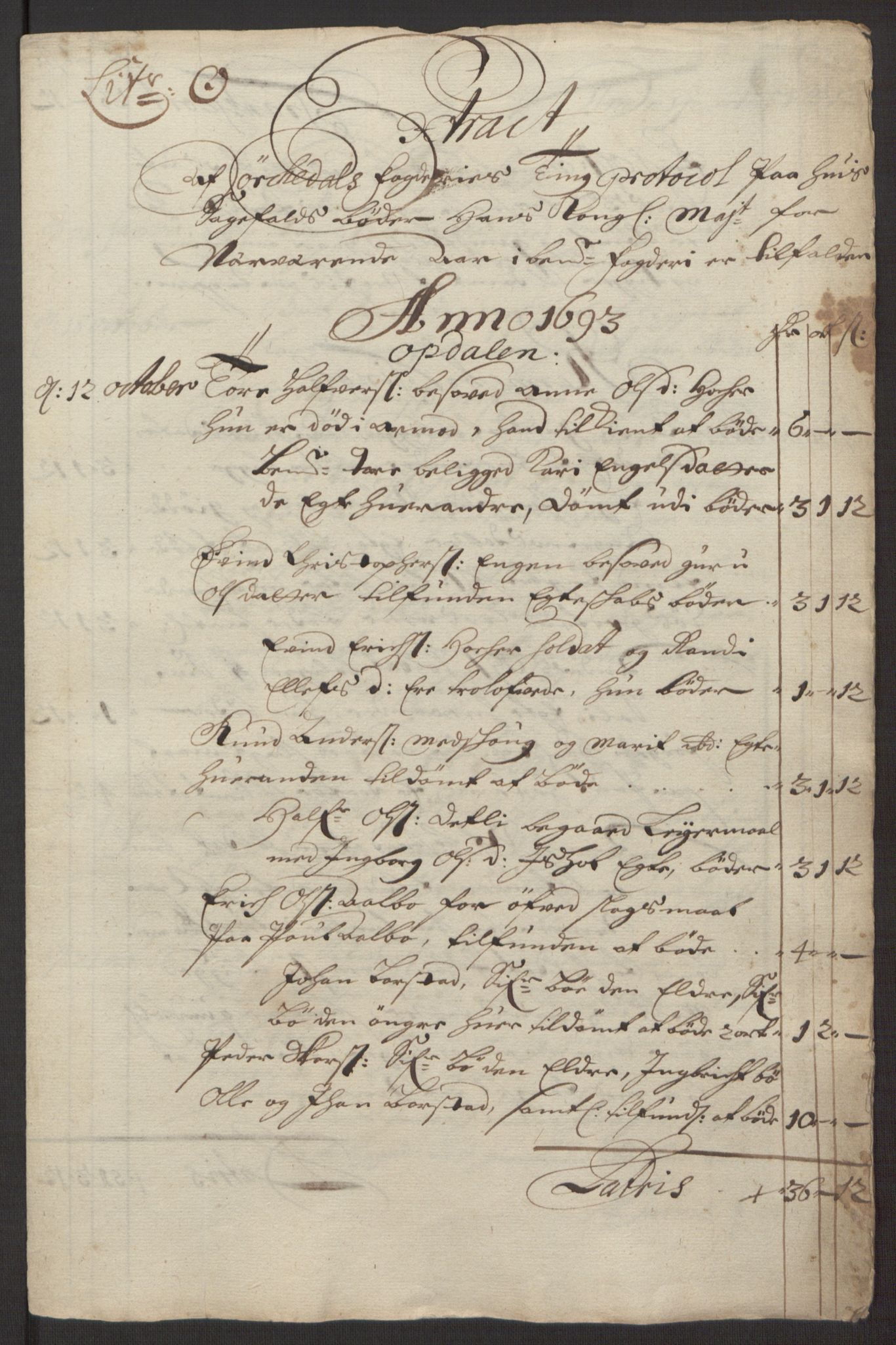Rentekammeret inntil 1814, Reviderte regnskaper, Fogderegnskap, RA/EA-4092/R58/L3938: Fogderegnskap Orkdal, 1693, p. 173