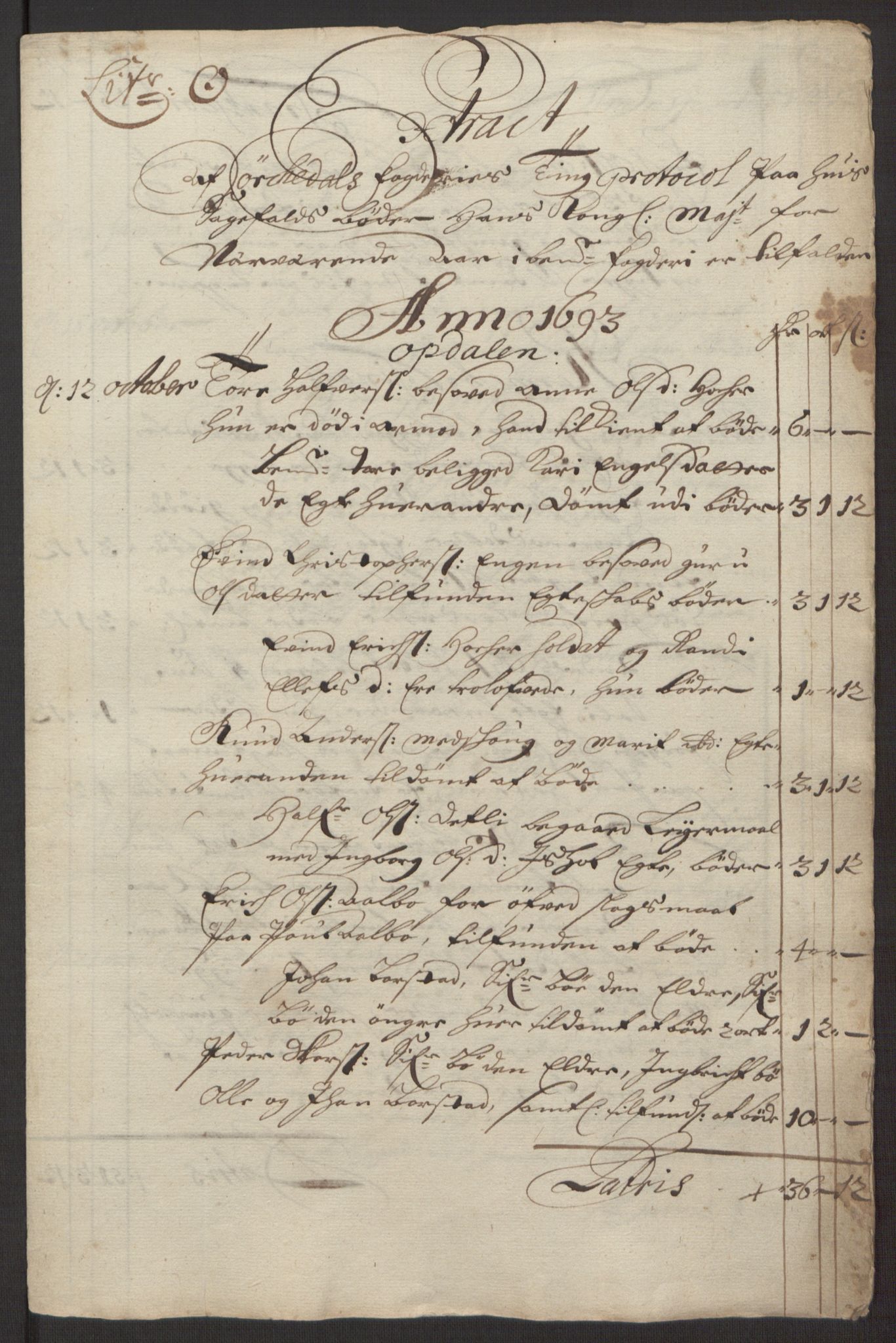 Rentekammeret inntil 1814, Reviderte regnskaper, Fogderegnskap, AV/RA-EA-4092/R58/L3938: Fogderegnskap Orkdal, 1693, p. 173