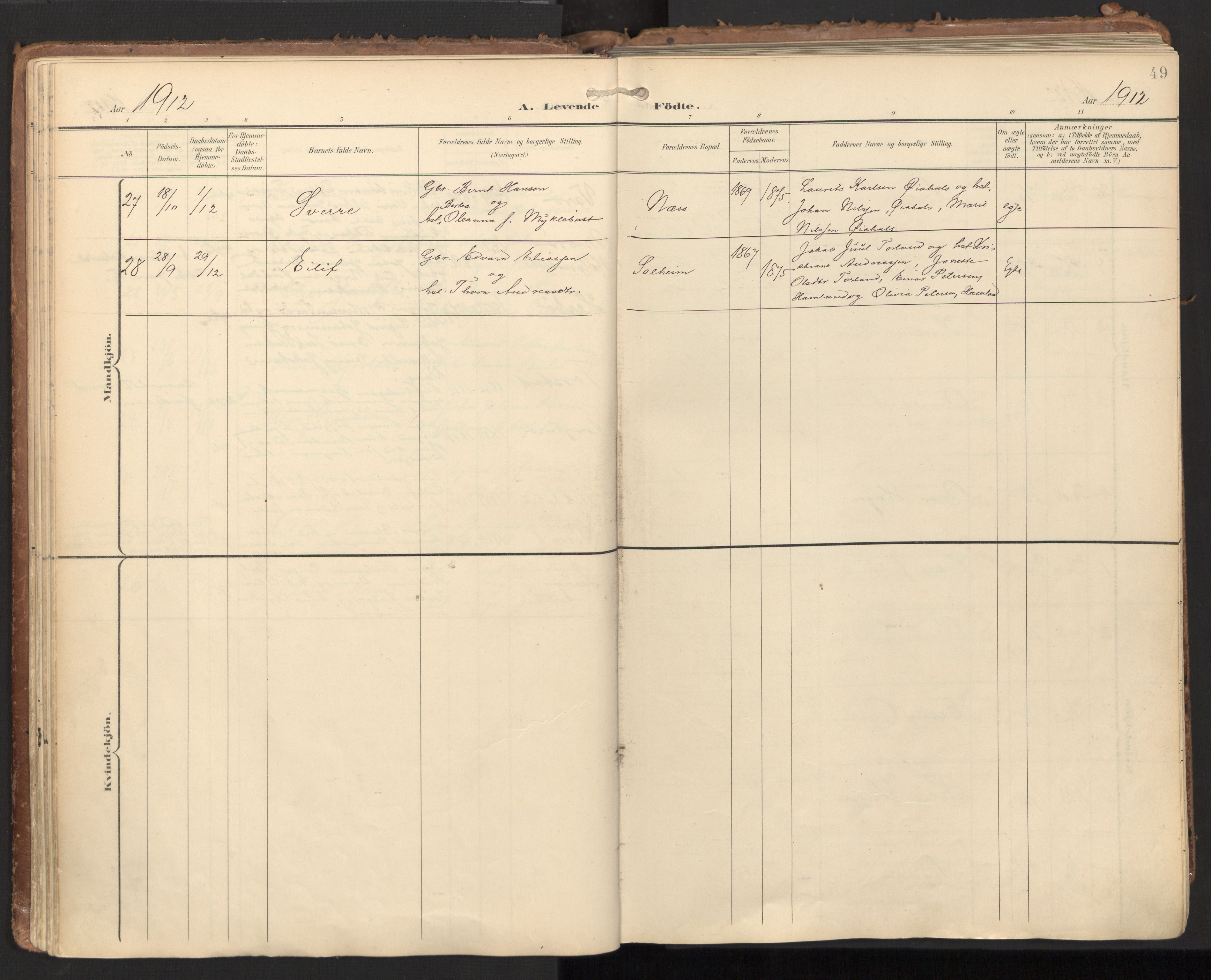 Ministerialprotokoller, klokkerbøker og fødselsregistre - Nord-Trøndelag, SAT/A-1458/784/L0677: Parish register (official) no. 784A12, 1900-1920, p. 49