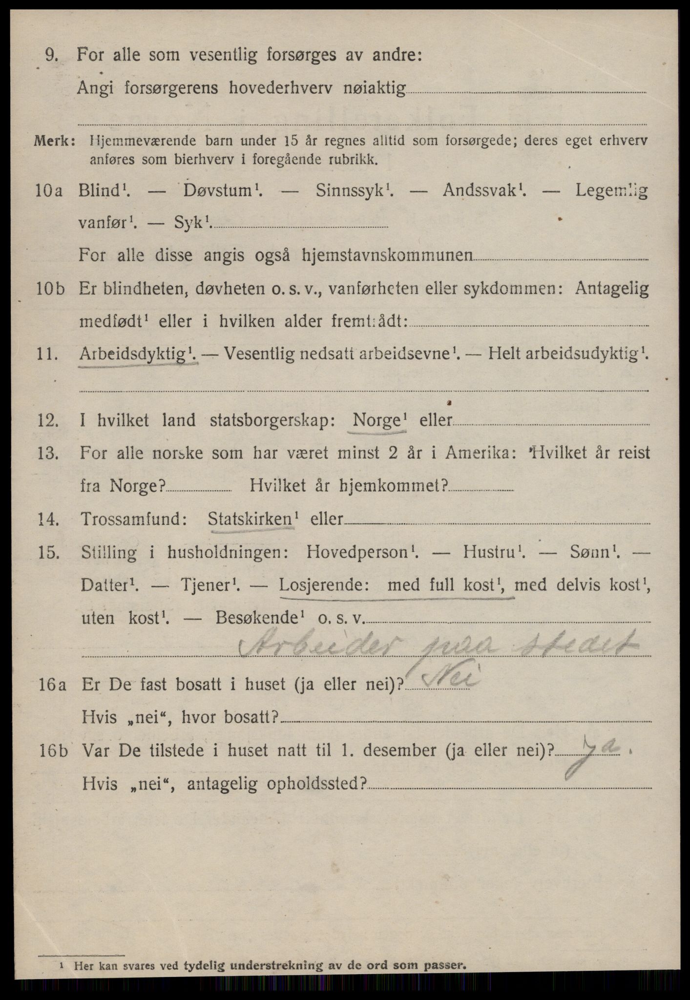 SAT, 1920 census for Vatne, 1920, p. 3917