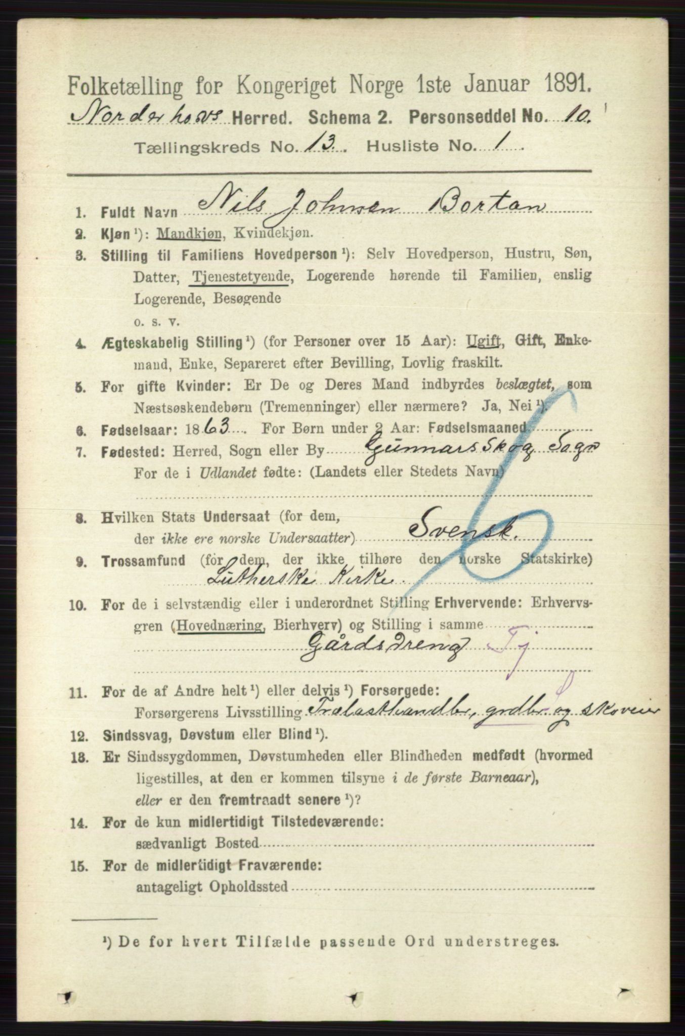 RA, 1891 census for 0613 Norderhov, 1891, p. 8889