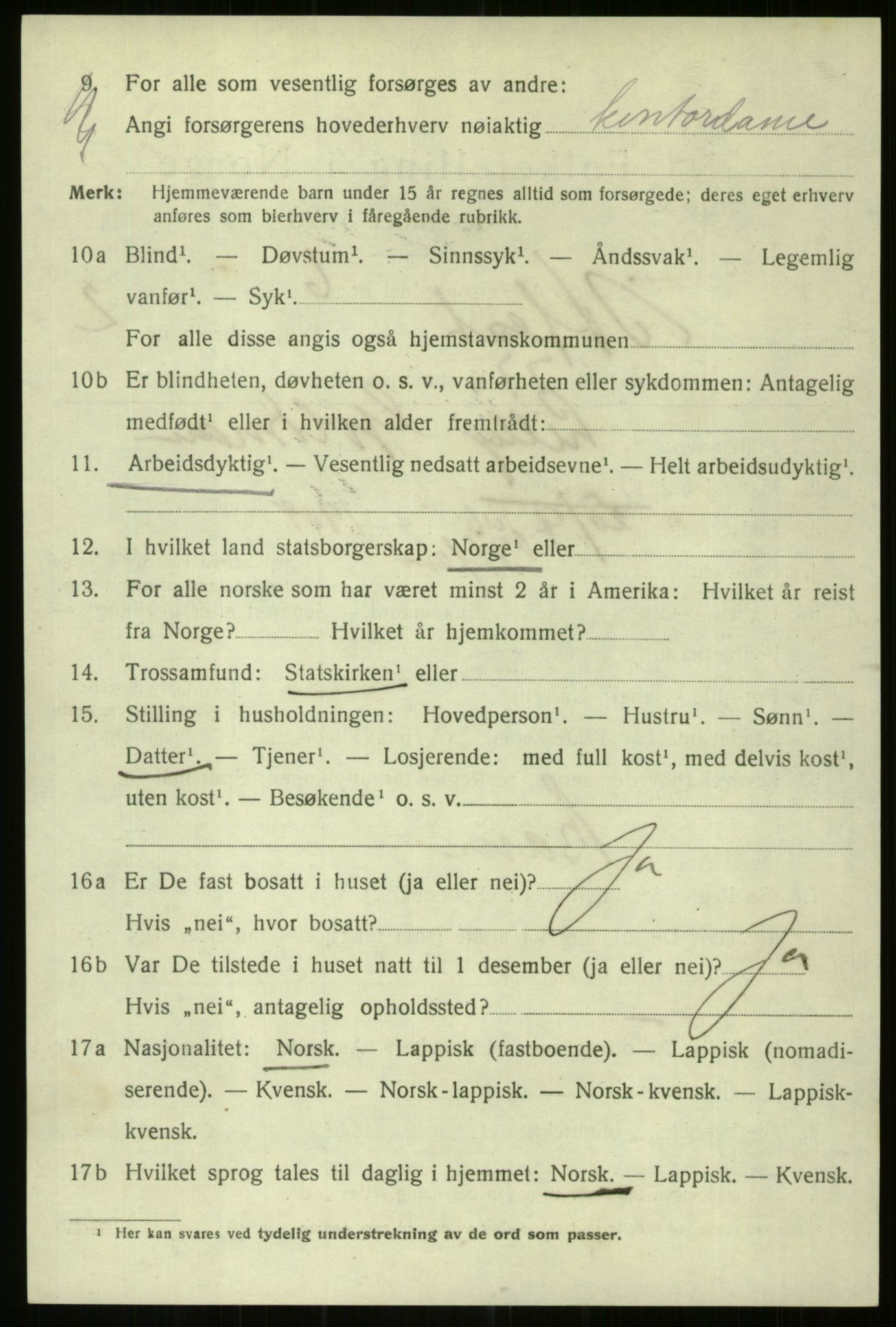 SATØ, 1920 census for Hammerfest, 1920, p. 7580
