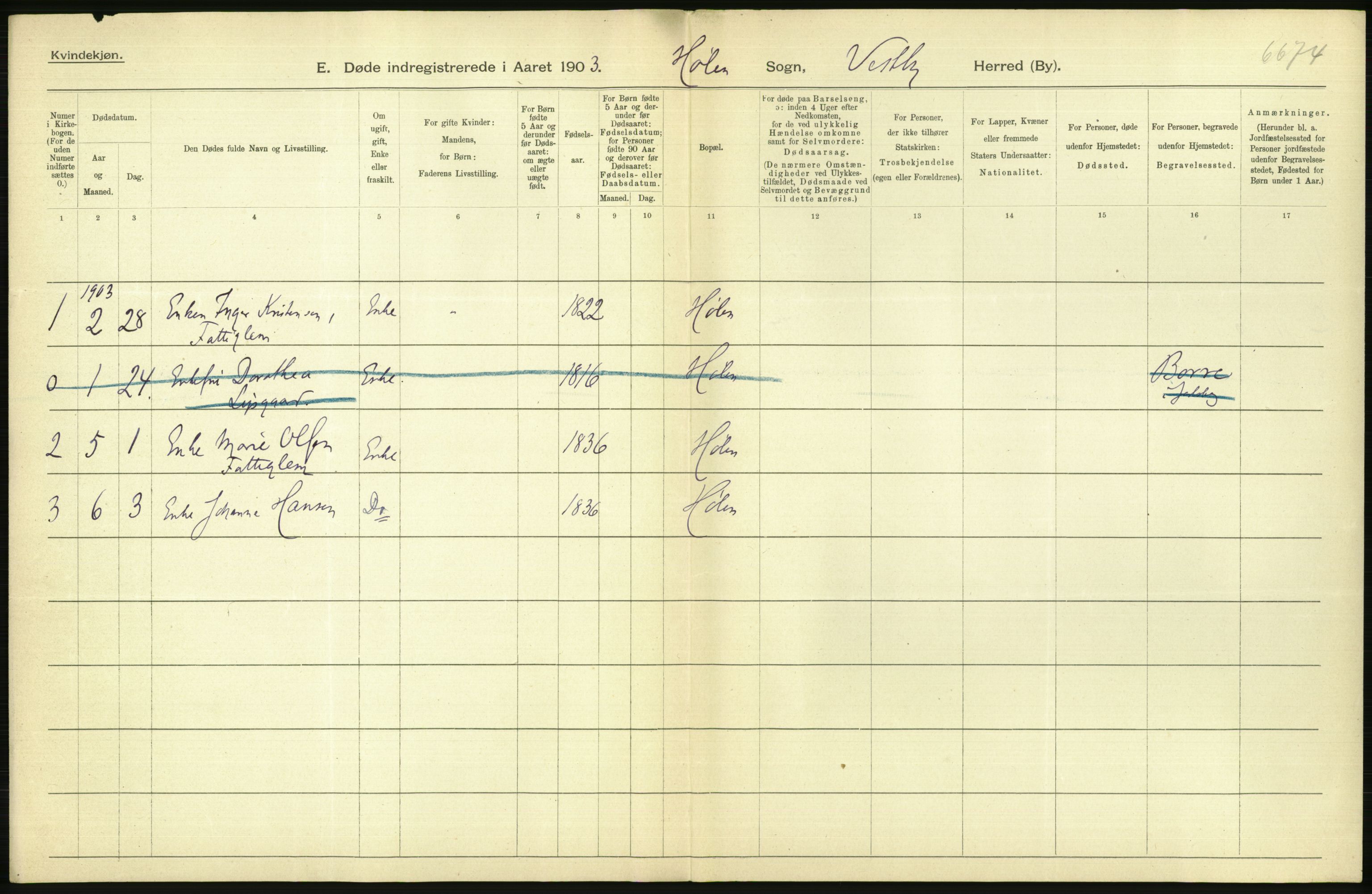 Statistisk sentralbyrå, Sosiodemografiske emner, Befolkning, AV/RA-S-2228/D/Df/Dfa/Dfaa/L0002: Akershus amt: Fødte, gifte, døde, 1903, p. 792