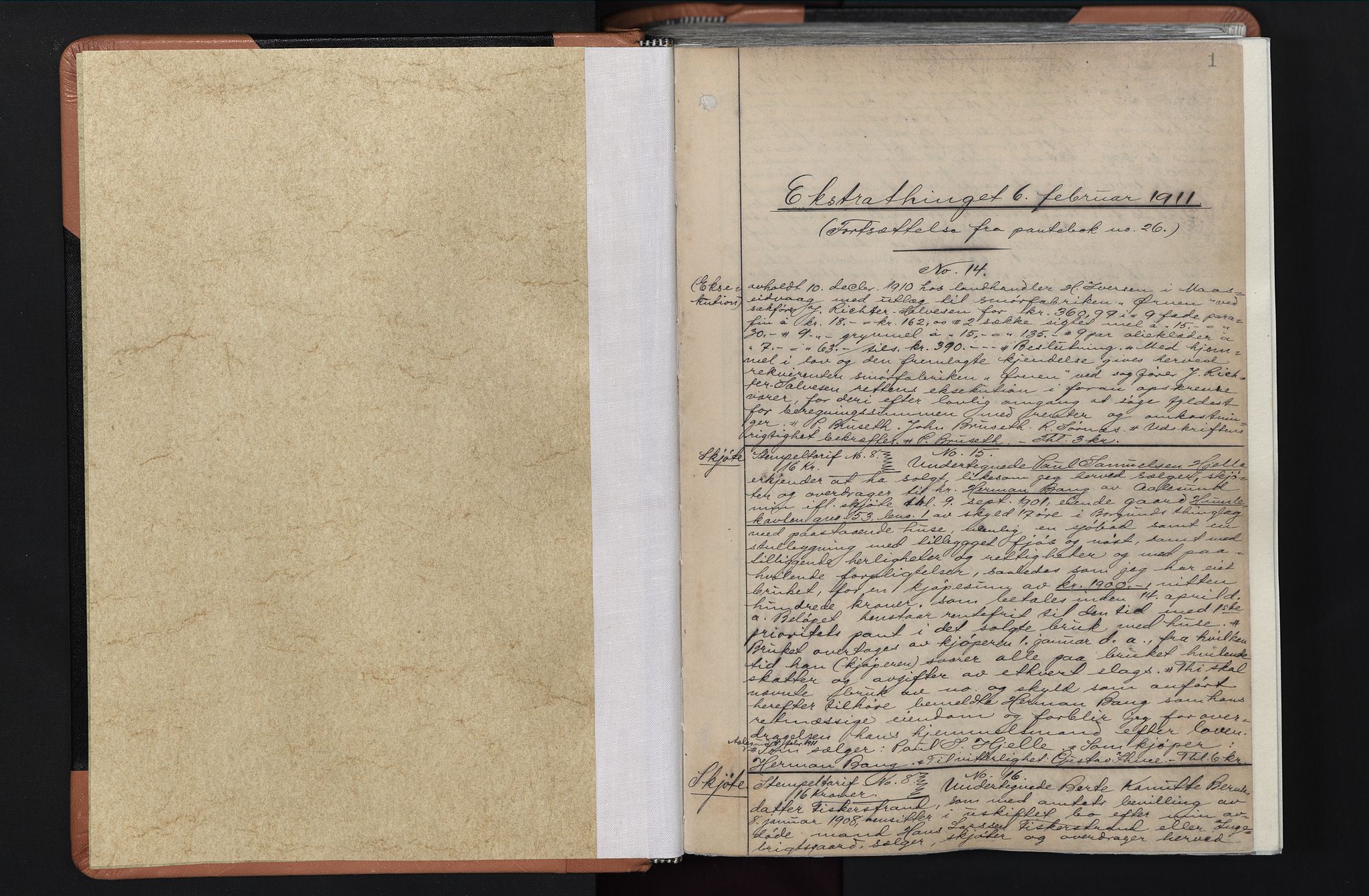 Nordre Sunnmøre sorenskriveri, AV/SAT-A-0006/1/2/2C/2Ca/L0025: Mortgage book no. 27, 1911-1913, p. 1