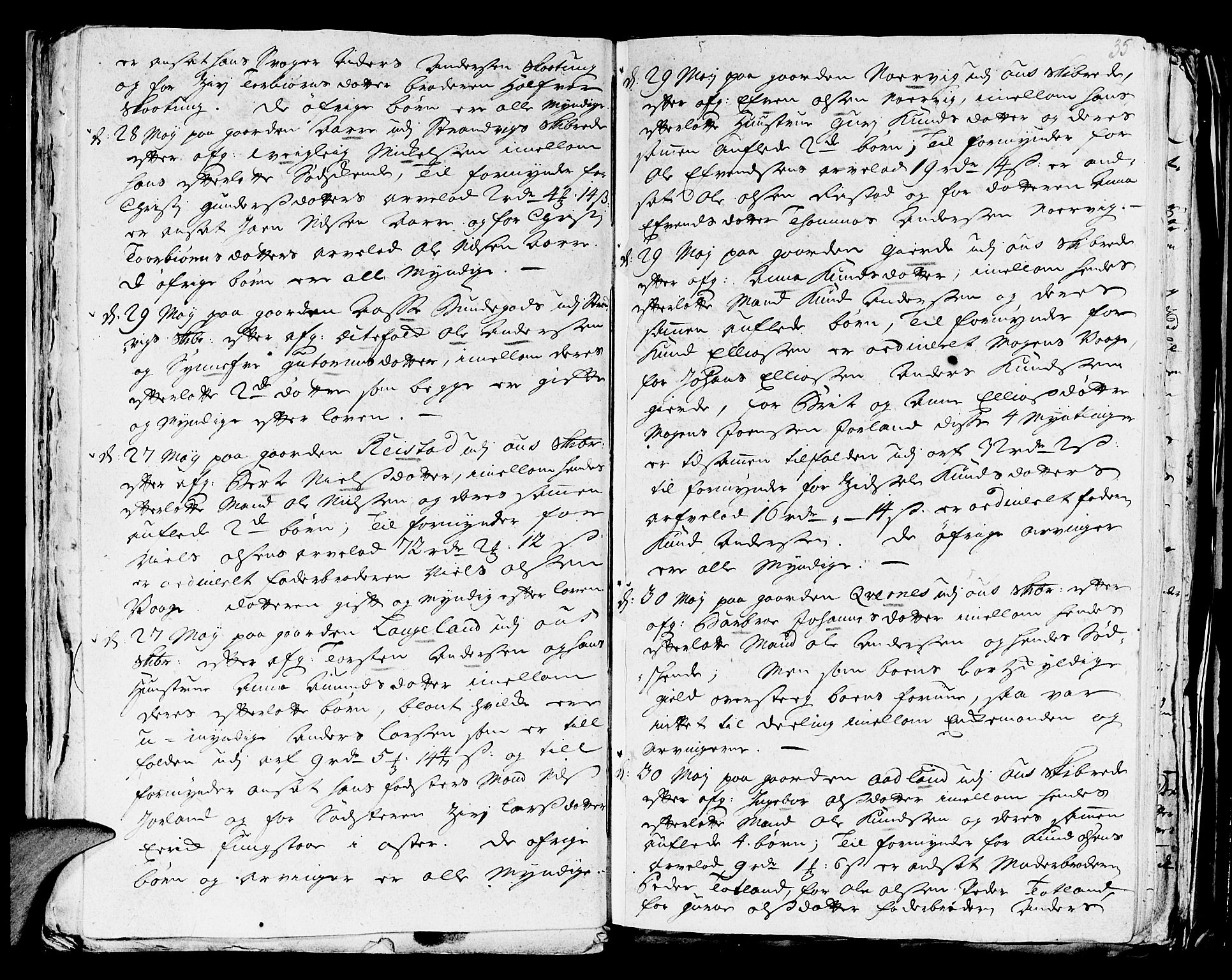 Stiftamtmannen i Bergen, AV/SAB-A-100006/F/Fd/Fdd/0001 / Lnr. 1970 - Sunnhordland, 1731-1745, p. 34b-35a
