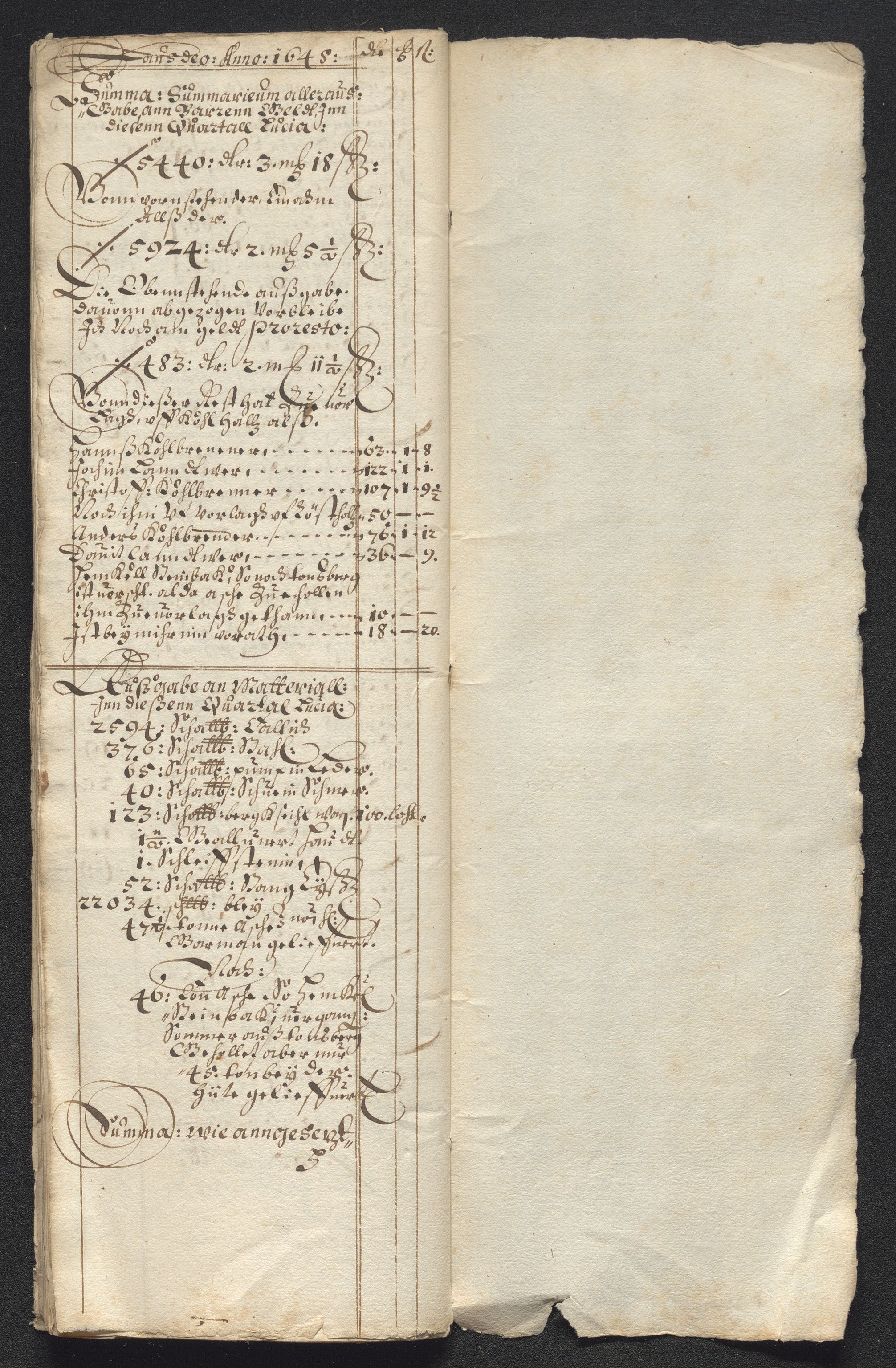 Kongsberg Sølvverk 1623-1816, SAKO/EA-3135/001/D/Dc/Dcd/L0022: Utgiftsregnskap for gruver m.m., 1647-1648, p. 274