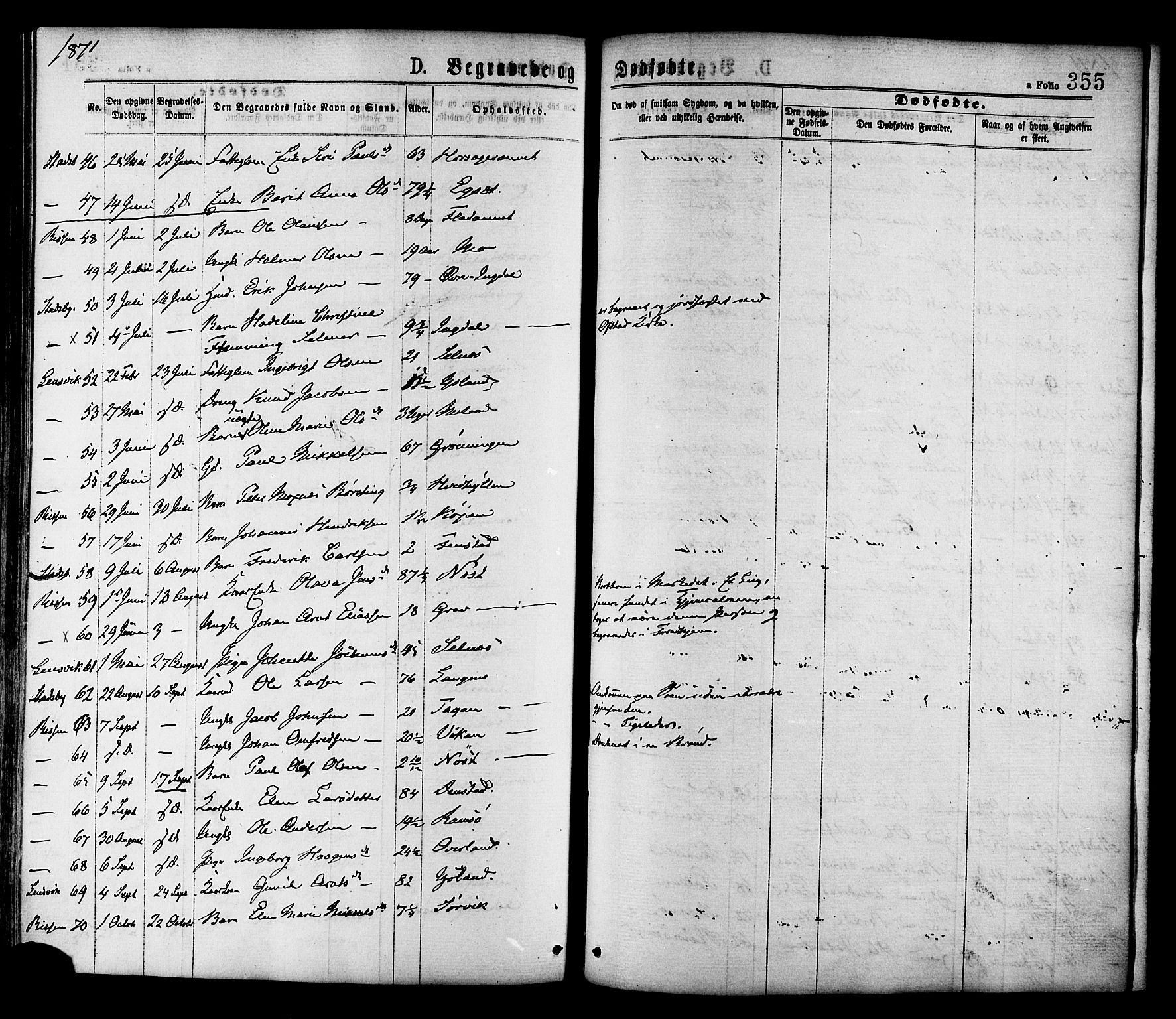 Ministerialprotokoller, klokkerbøker og fødselsregistre - Sør-Trøndelag, AV/SAT-A-1456/646/L0613: Parish register (official) no. 646A11, 1870-1884, p. 355