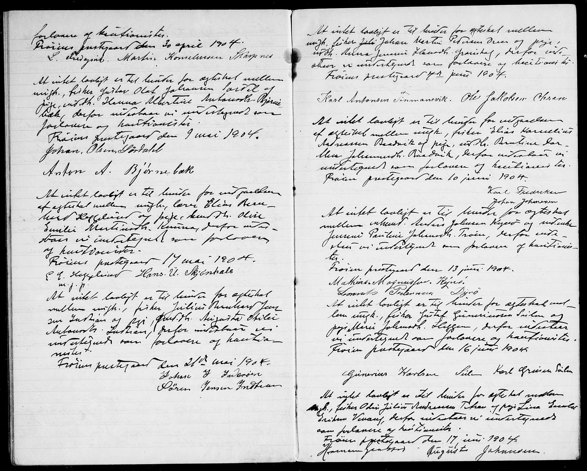 Frøya sokneprestkontor, AV/SAT-A-1116/1/I/I1/I1f: Banns register no. 640.I.1f.1, 1901-1917
