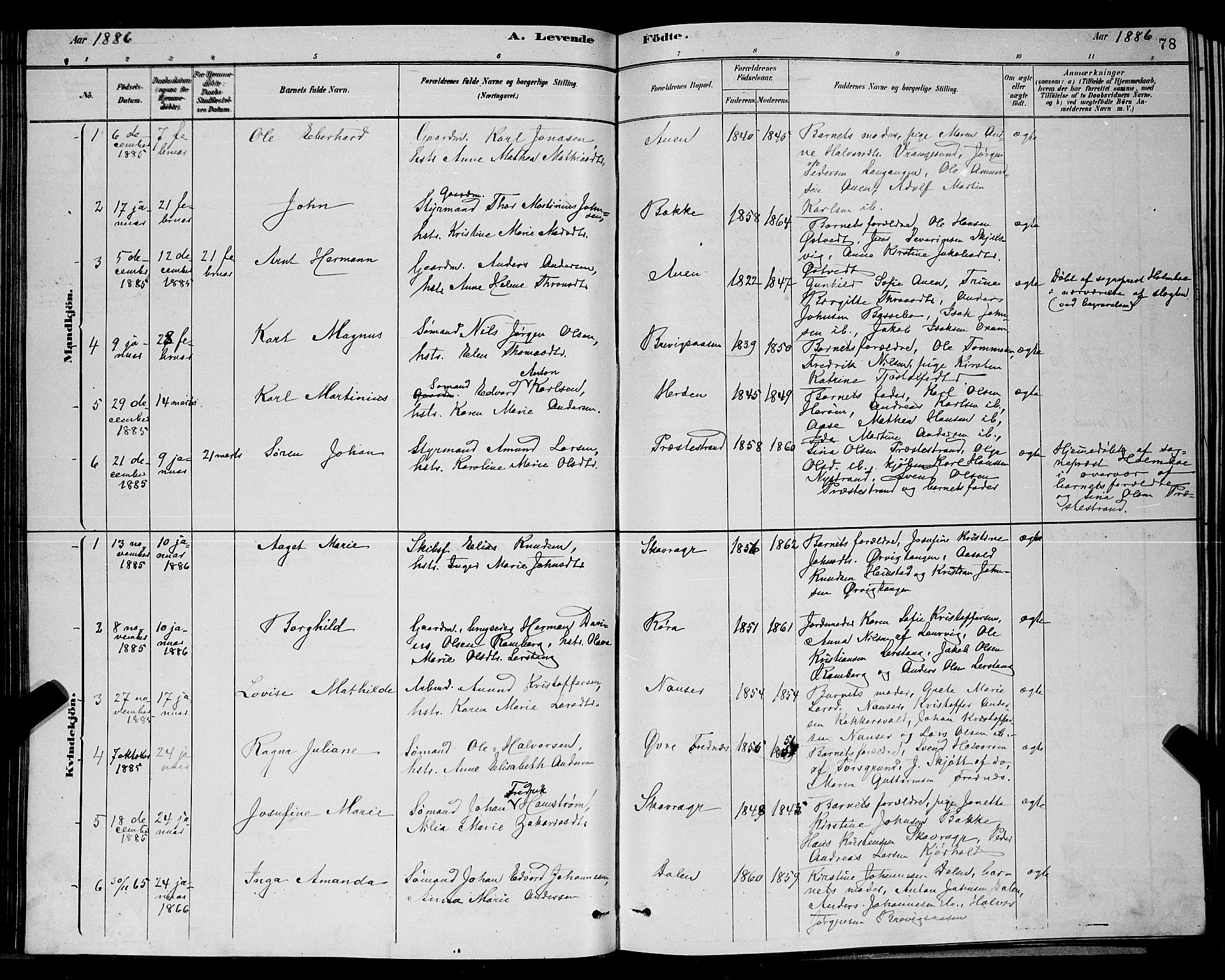 Eidanger kirkebøker, SAKO/A-261/G/Ga/L0002: Parish register (copy) no. 2, 1879-1892, p. 78