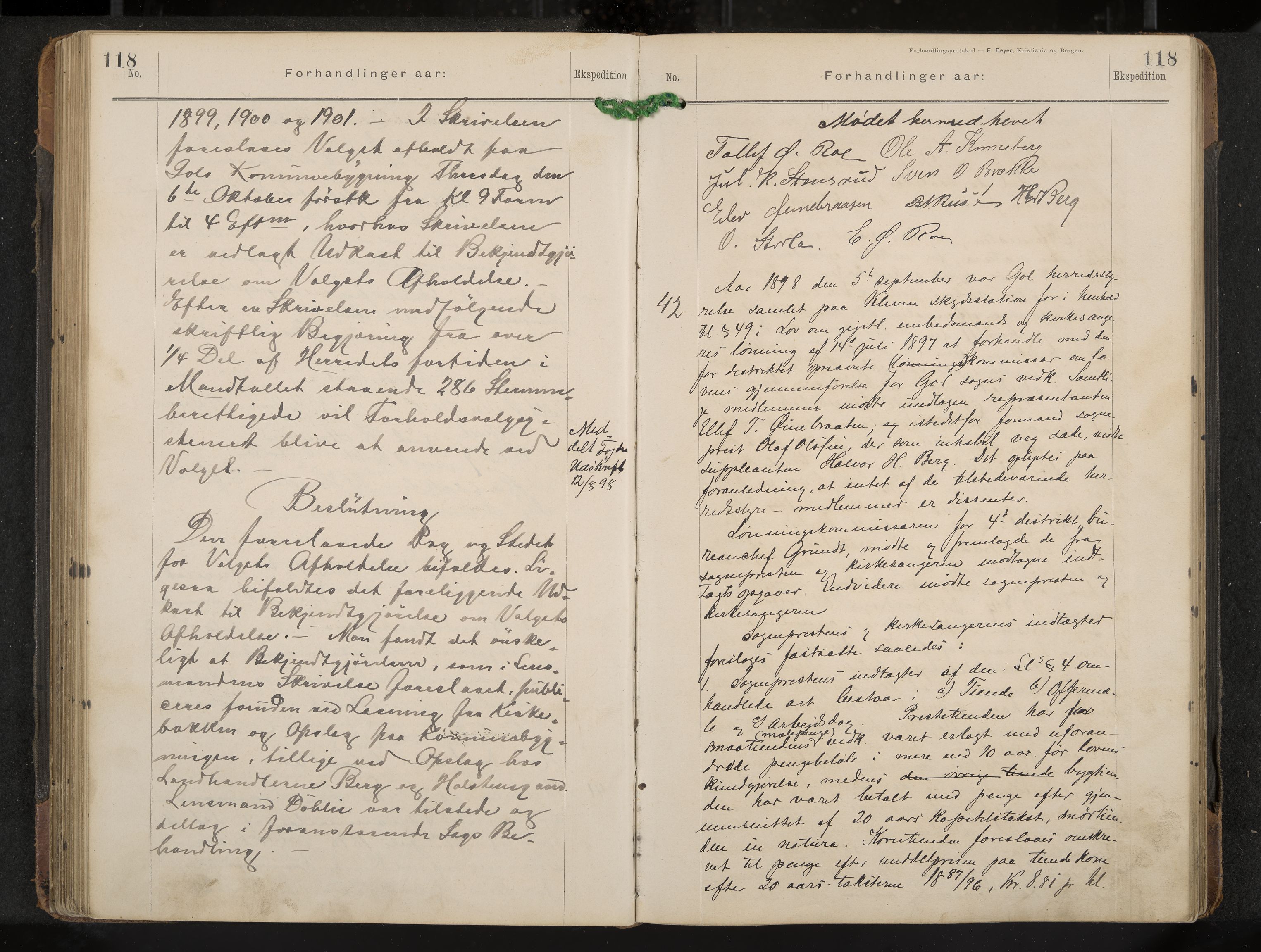 Gol formannskap og sentraladministrasjon, IKAK/0617021-1/A/Aa/L0003: Møtebok, 1892-1905, p. 118