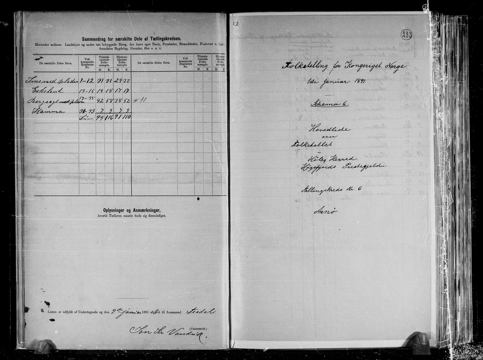 RA, 1891 census for 1128 Høle, 1891, p. 15