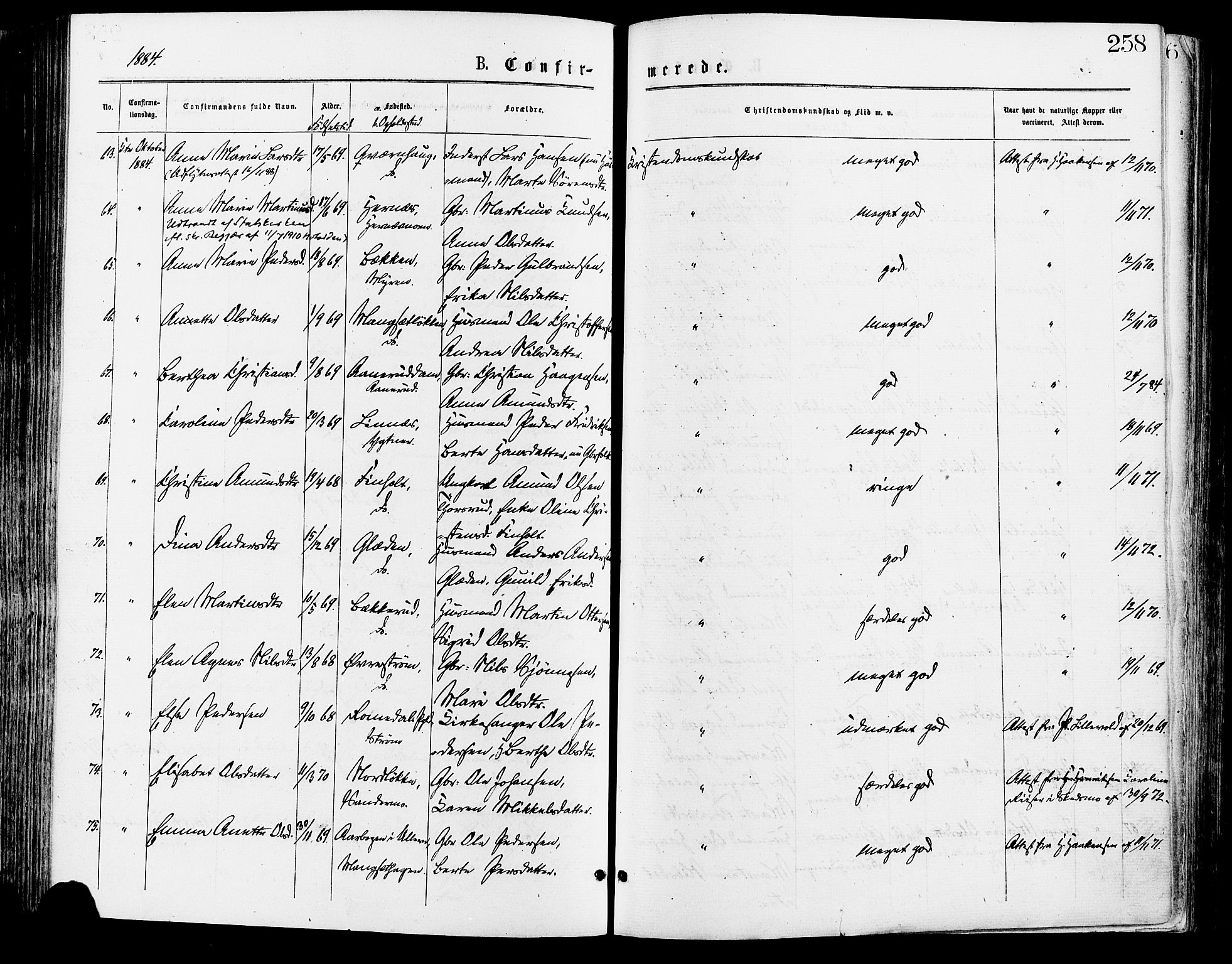 Sør-Odal prestekontor, AV/SAH-PREST-030/H/Ha/Haa/L0005: Parish register (official) no. 5, 1876-1885, p. 258