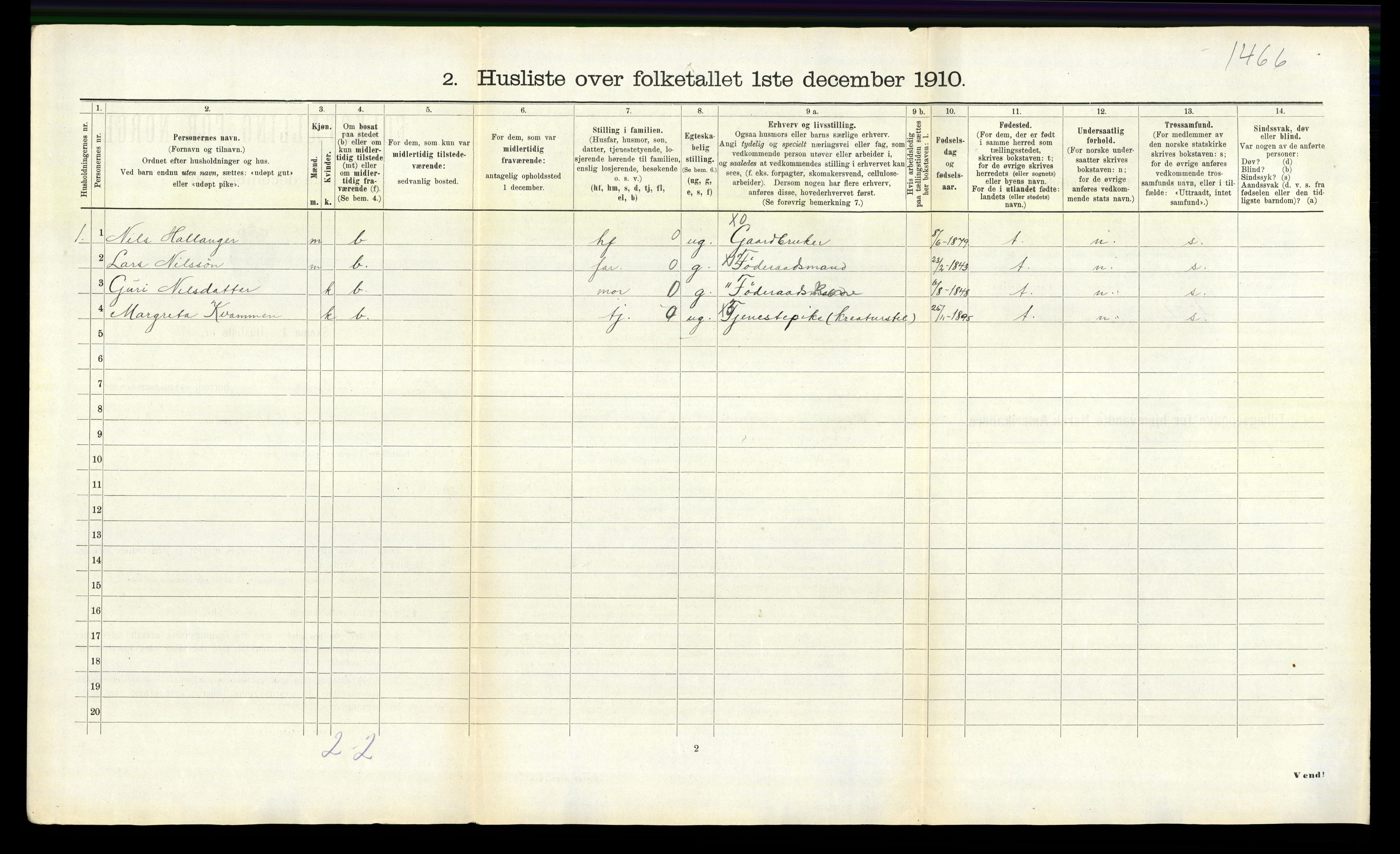 RA, 1910 census for Ulvik, 1910, p. 633