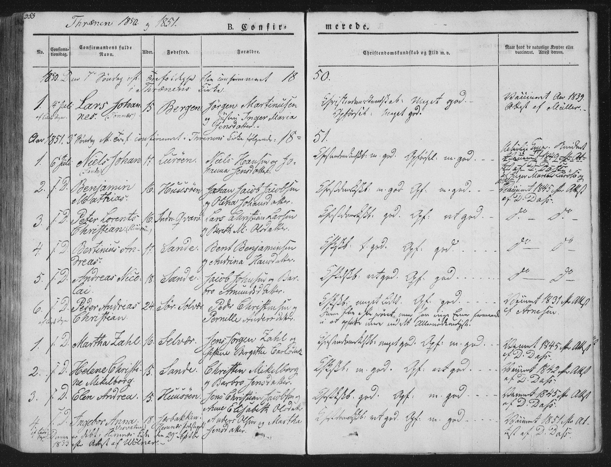 Ministerialprotokoller, klokkerbøker og fødselsregistre - Nordland, SAT/A-1459/839/L0565: Parish register (official) no. 839A02, 1825-1862, p. 355