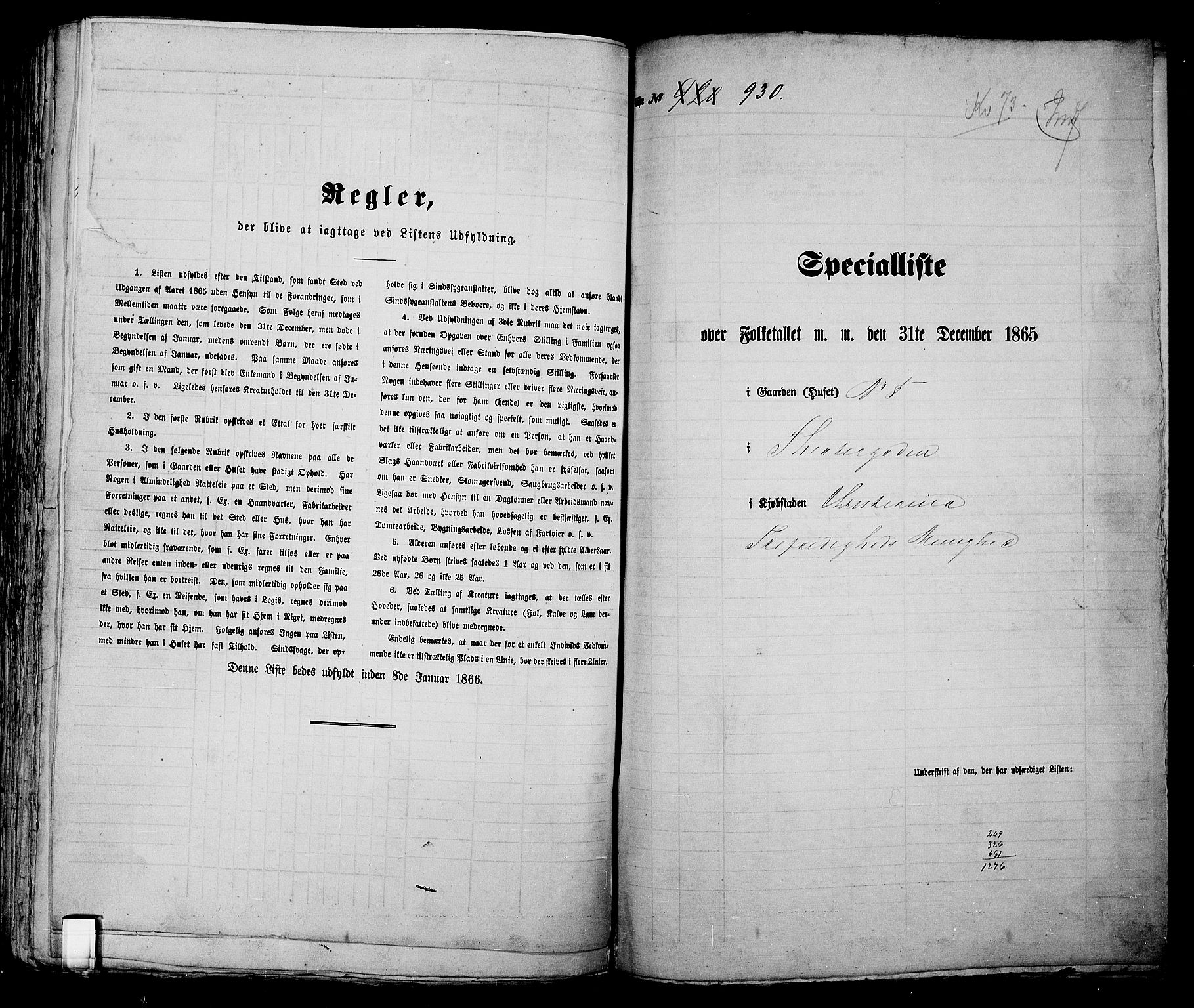 RA, 1865 census for Kristiania, 1865, p. 2101