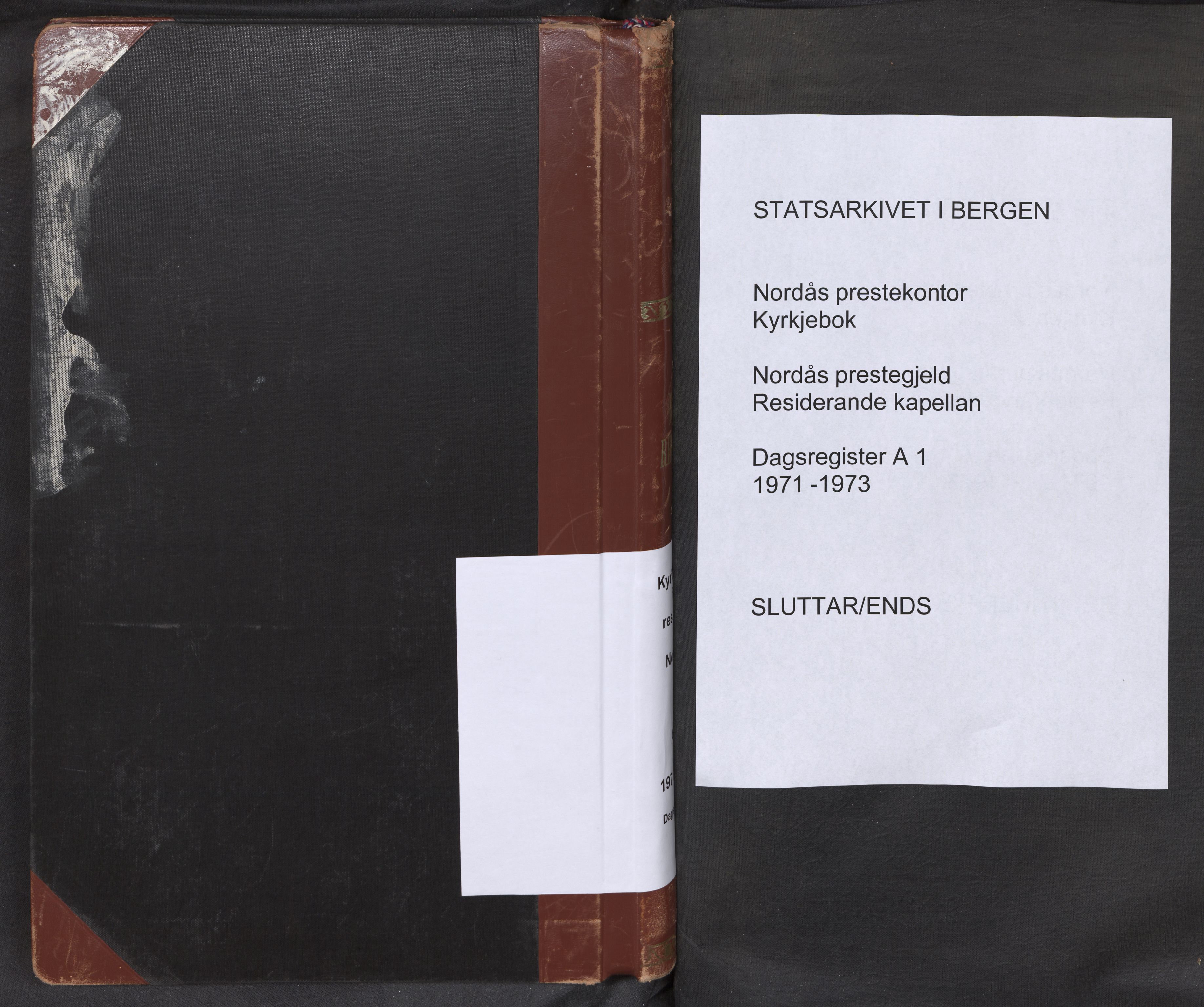 Nordås sokneprestembete, SAB/A-100246: Curate's parish register no. A 1, 1971-1973