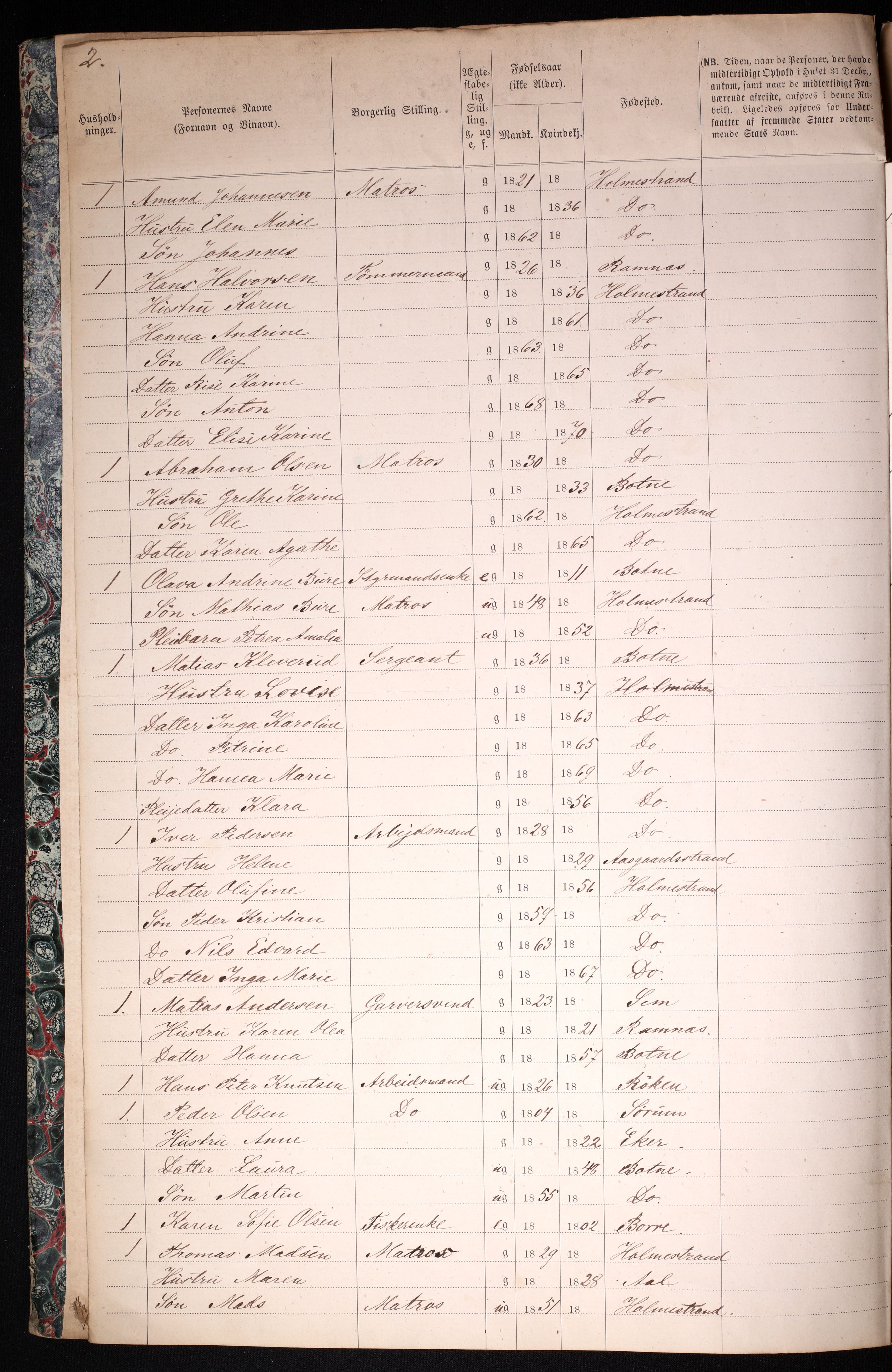 RA, 1870 census for 0702 Holmestrand, 1870, p. 6