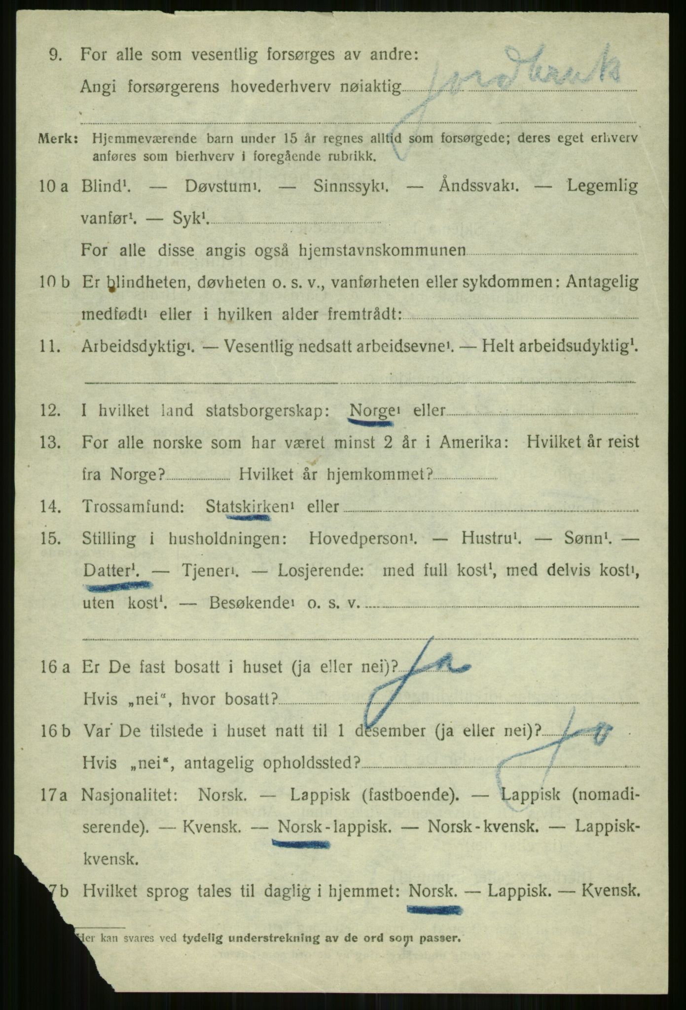 SATØ, 1920 census for Lyngen, 1920, p. 11484