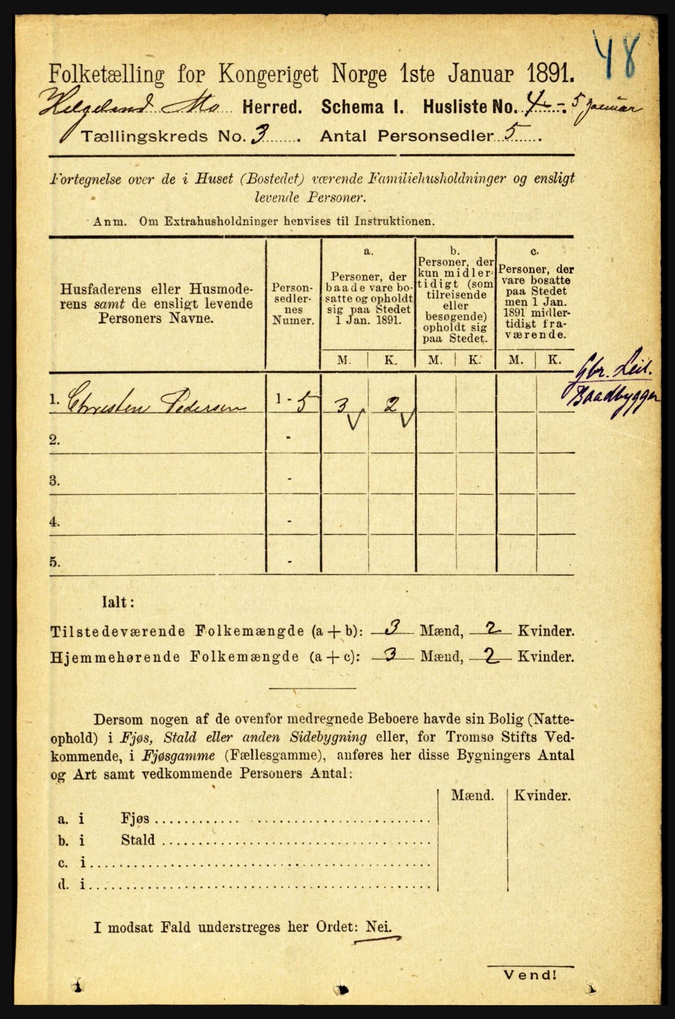 RA, 1891 census for 1833 Mo, 1891, p. 1304