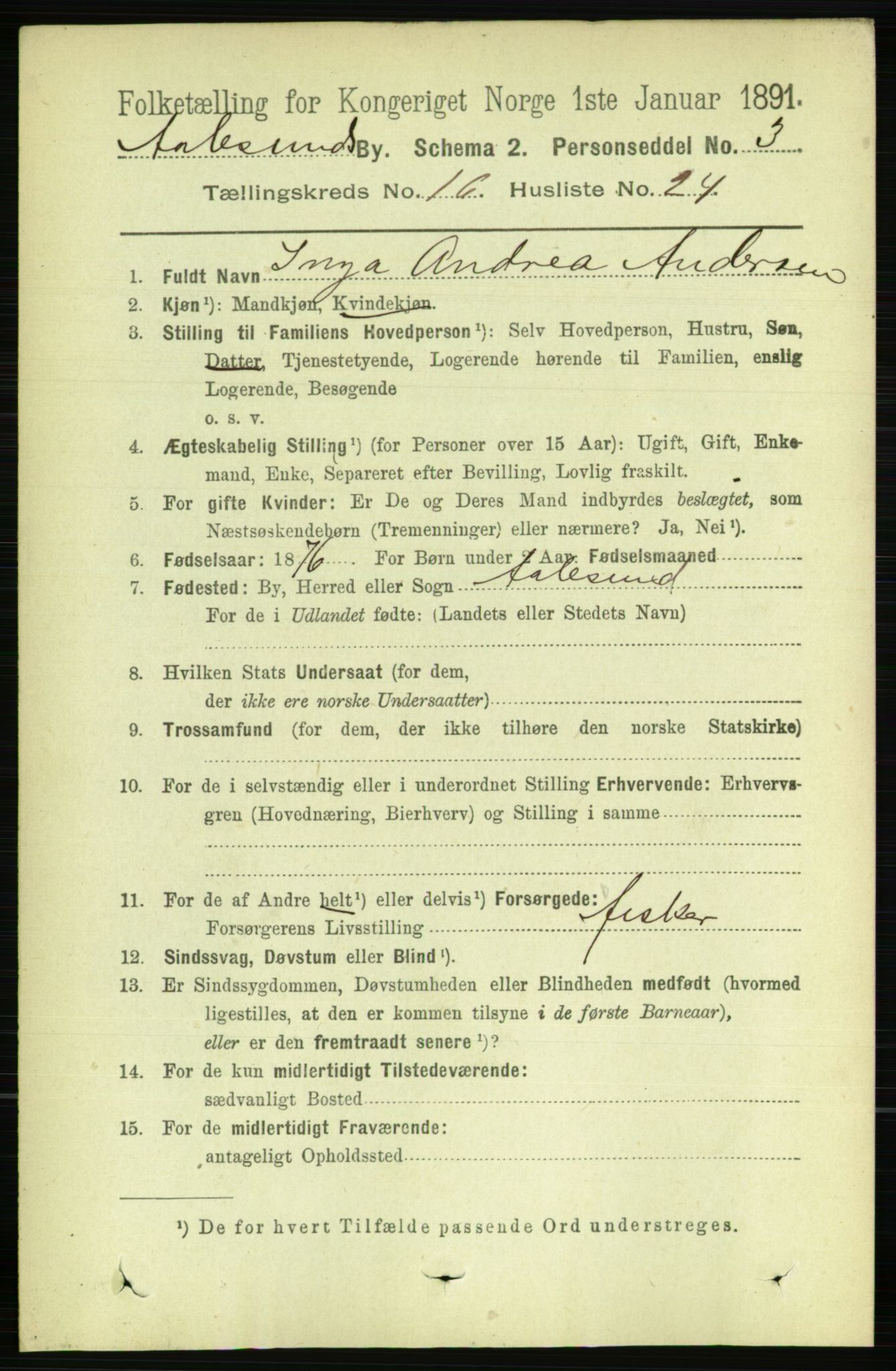 RA, 1891 census for 1501 Ålesund, 1891, p. 9794