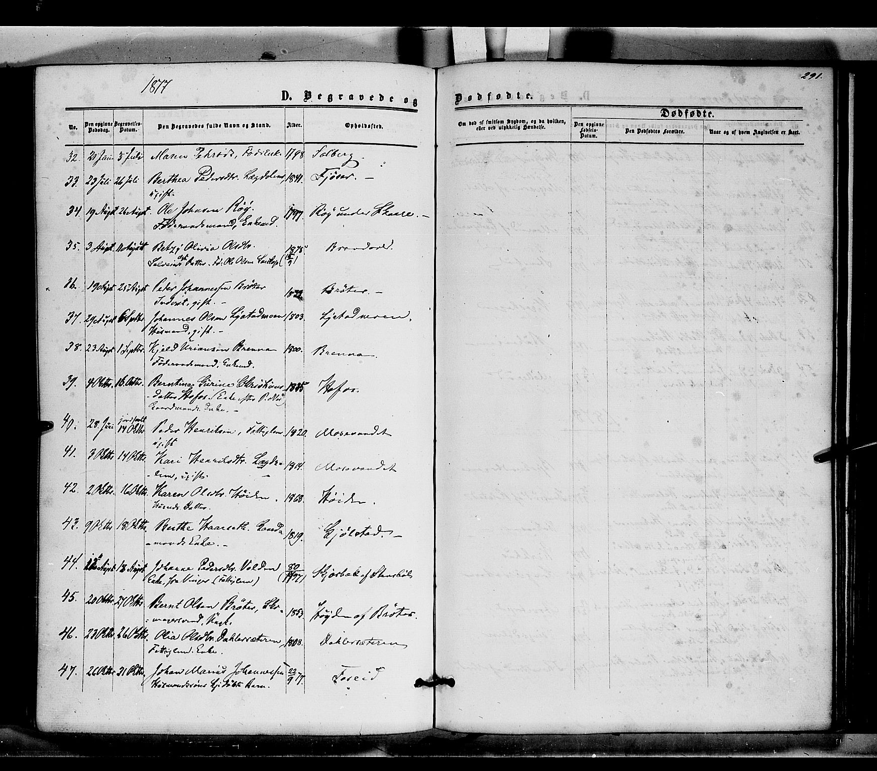 Brandval prestekontor, SAH/PREST-034/H/Ha/Haa/L0001: Parish register (official) no. 1, 1864-1879, p. 291