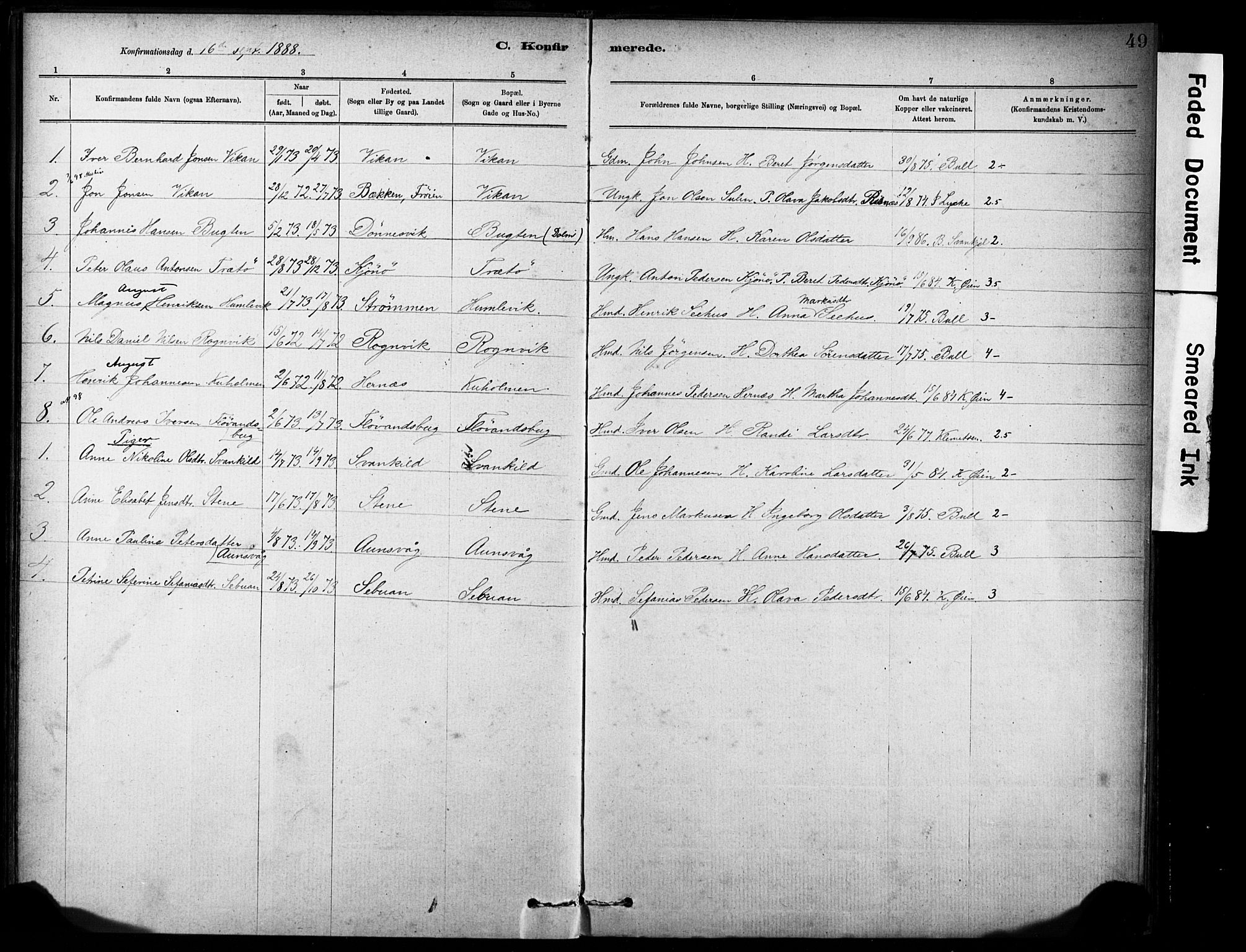 Ministerialprotokoller, klokkerbøker og fødselsregistre - Sør-Trøndelag, AV/SAT-A-1456/635/L0551: Parish register (official) no. 635A01, 1882-1899, p. 49