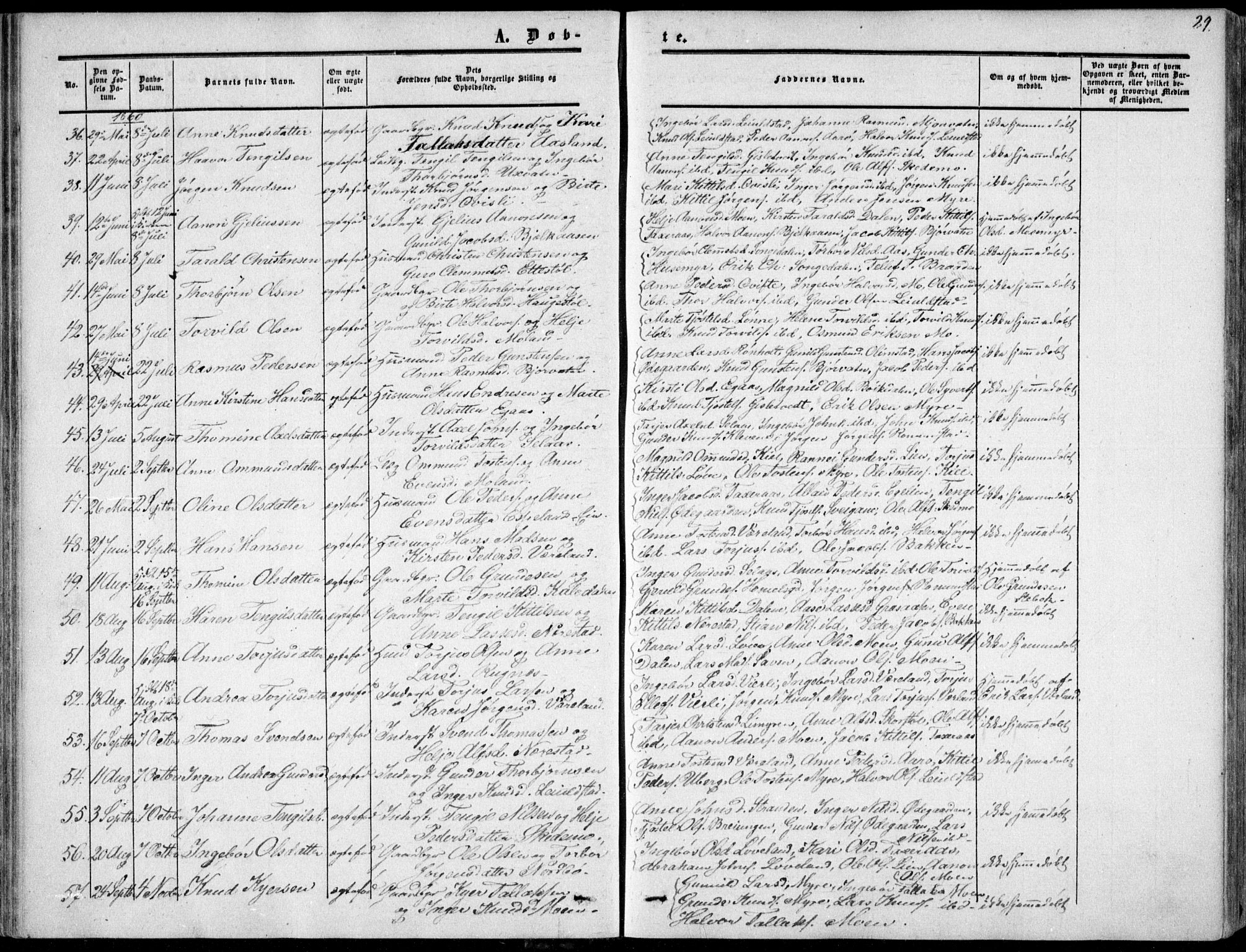 Gjerstad sokneprestkontor, SAK/1111-0014/F/Fa/Fab/L0003: Parish register (official) no. A 3, 1853-1878, p. 29