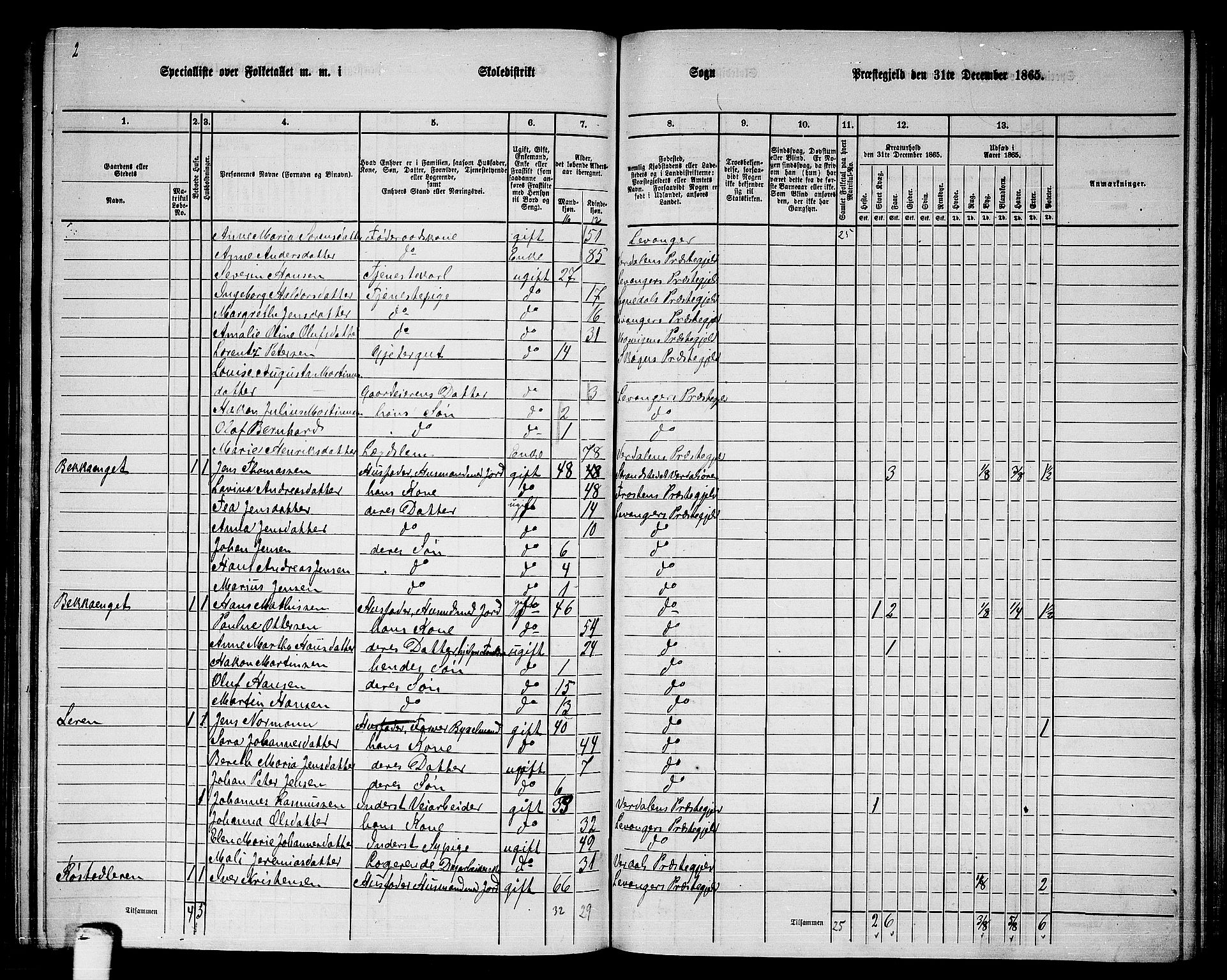 RA, 1865 census for Levanger/Levanger, 1865, p. 28