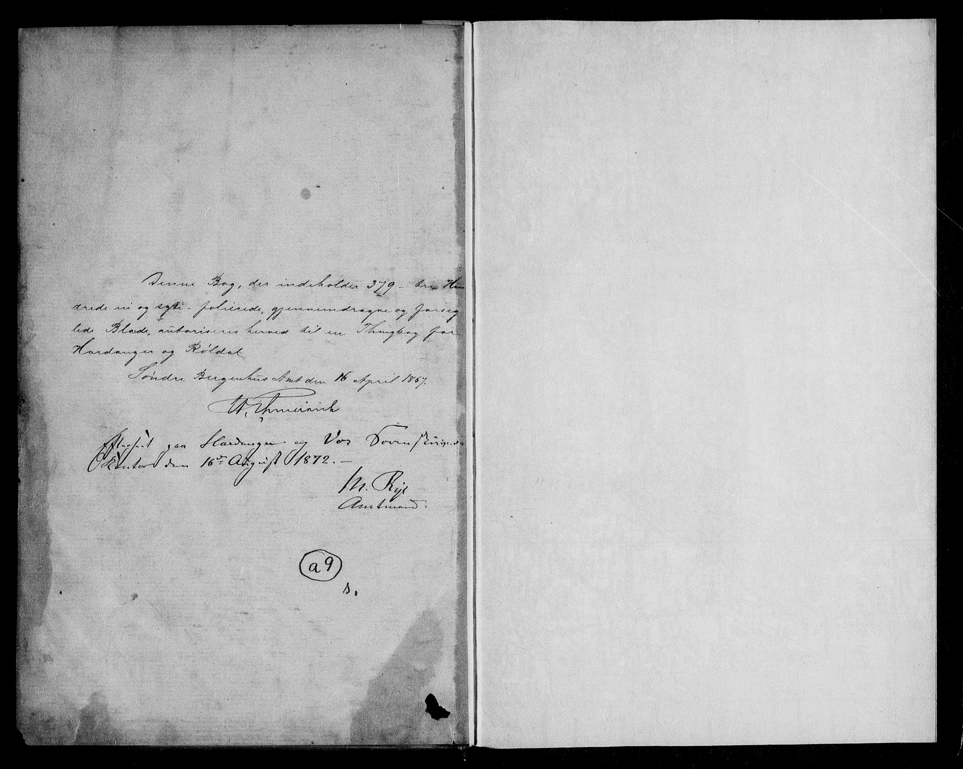 Hardanger og Voss sorenskriveri, SAB/A-2501/1/1A/1Af/L0017: Tingbok for Hardanger, 1867-1874