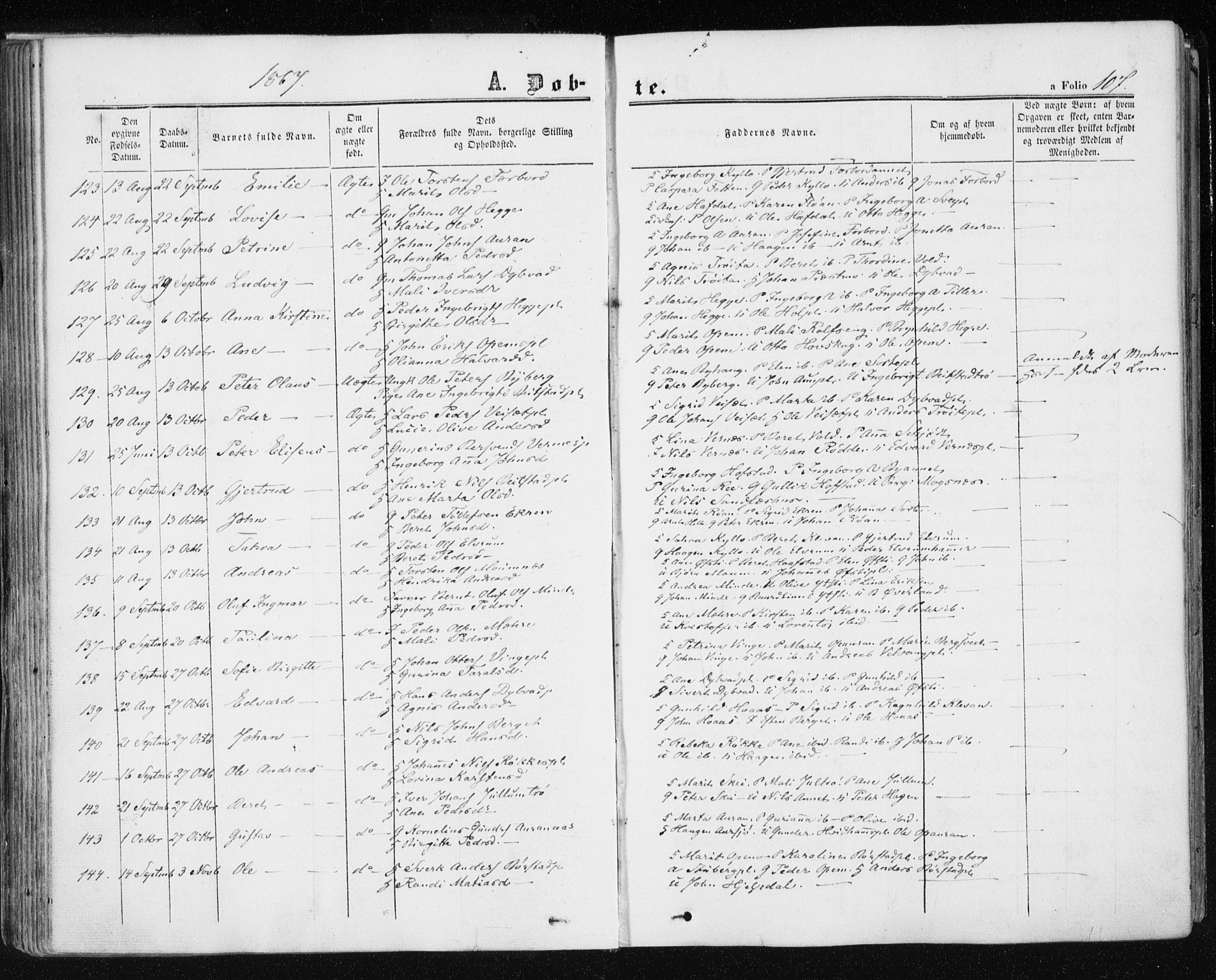 Ministerialprotokoller, klokkerbøker og fødselsregistre - Nord-Trøndelag, SAT/A-1458/709/L0075: Parish register (official) no. 709A15, 1859-1870, p. 107