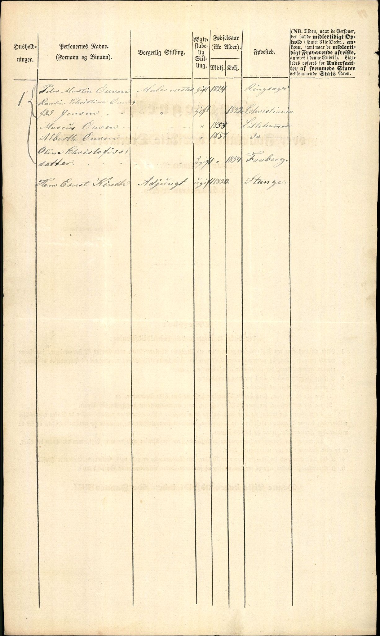 RA, 1870 census for 0501 Lillehammer, 1870, p. 114