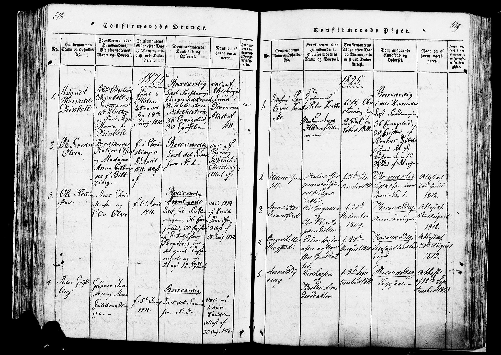 Løten prestekontor, SAH/PREST-022/K/Ka/L0005: Parish register (official) no. 5, 1814-1832, p. 518-519