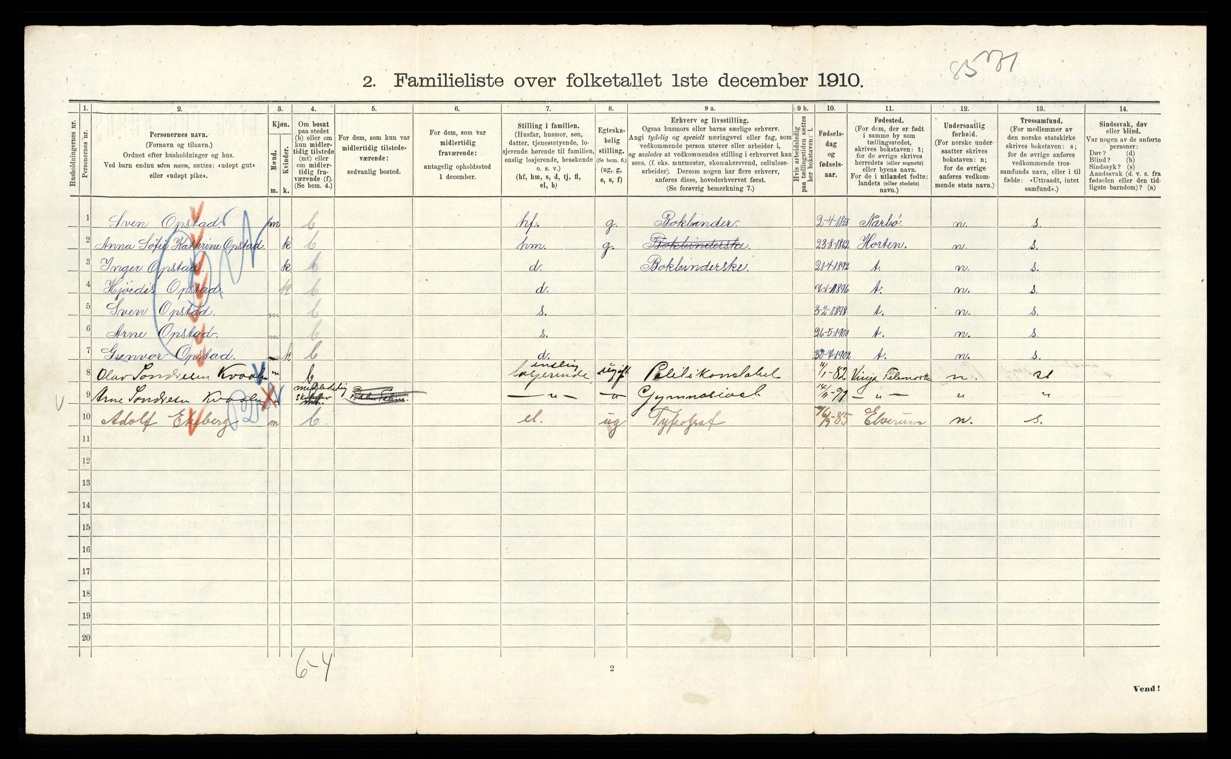 RA, 1910 census for Kristiania, 1910, p. 75518