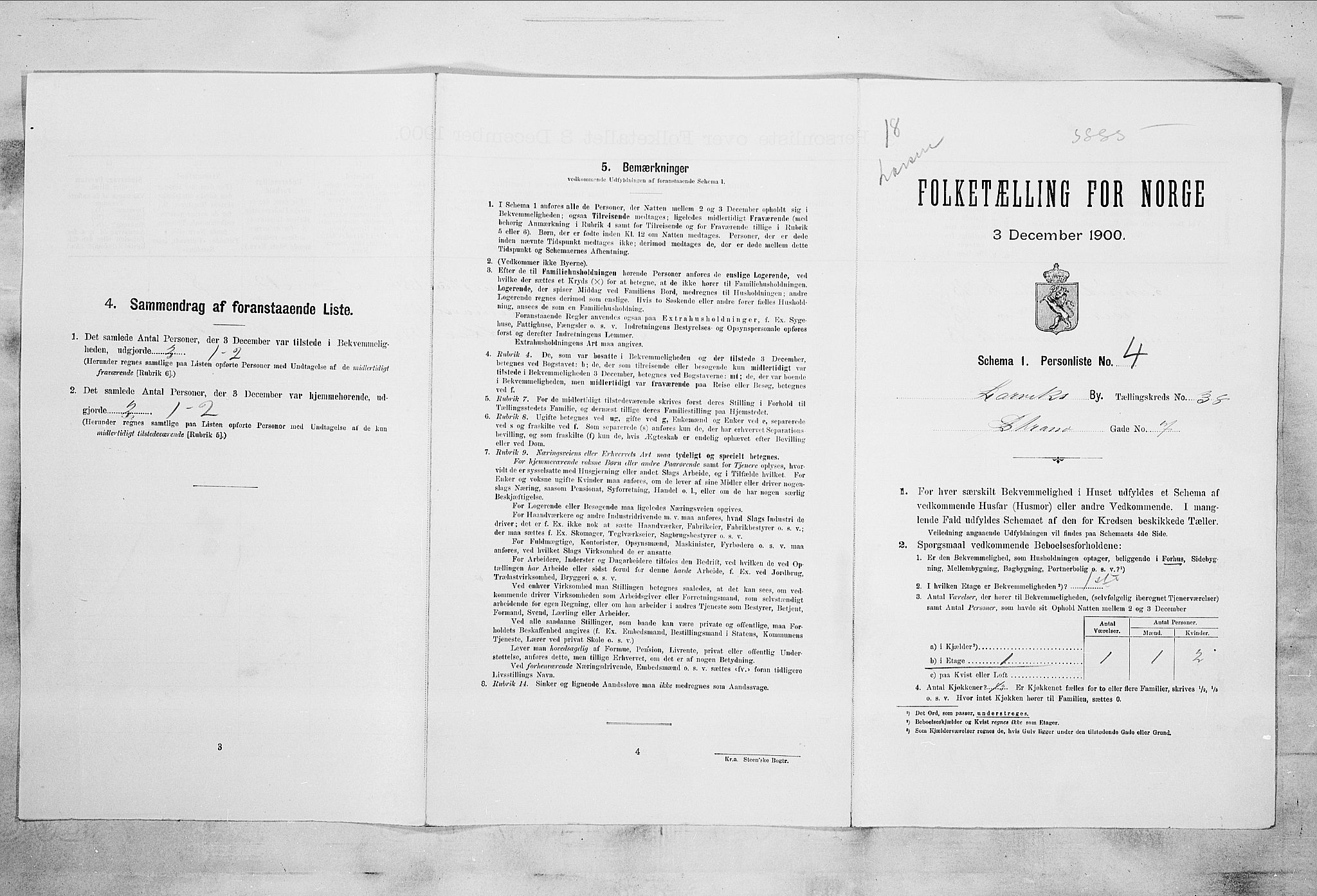 RA, 1900 census for Larvik, 1900, p. 5060