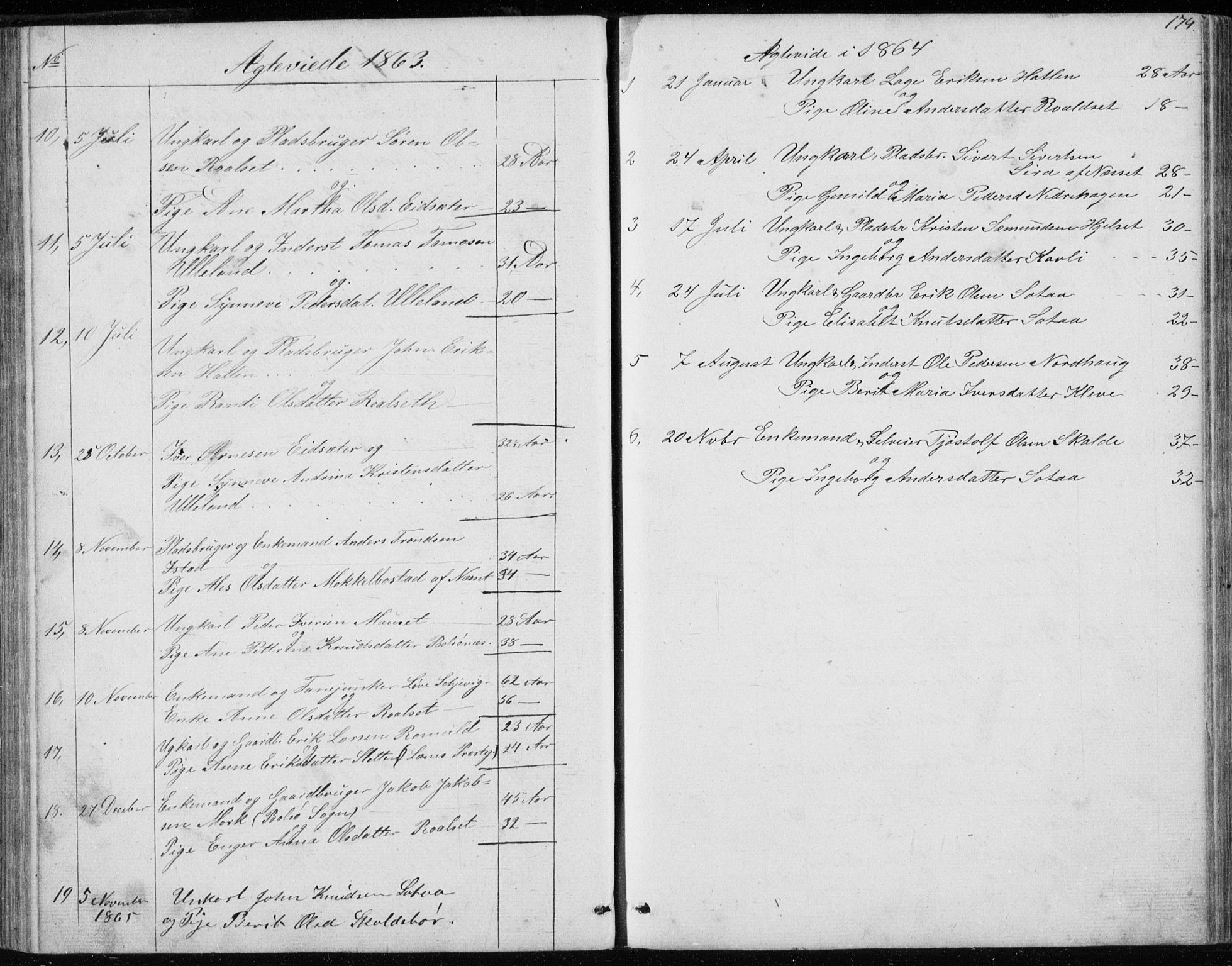 Ministerialprotokoller, klokkerbøker og fødselsregistre - Møre og Romsdal, SAT/A-1454/557/L0684: Parish register (copy) no. 557C02, 1863-1944, p. 174