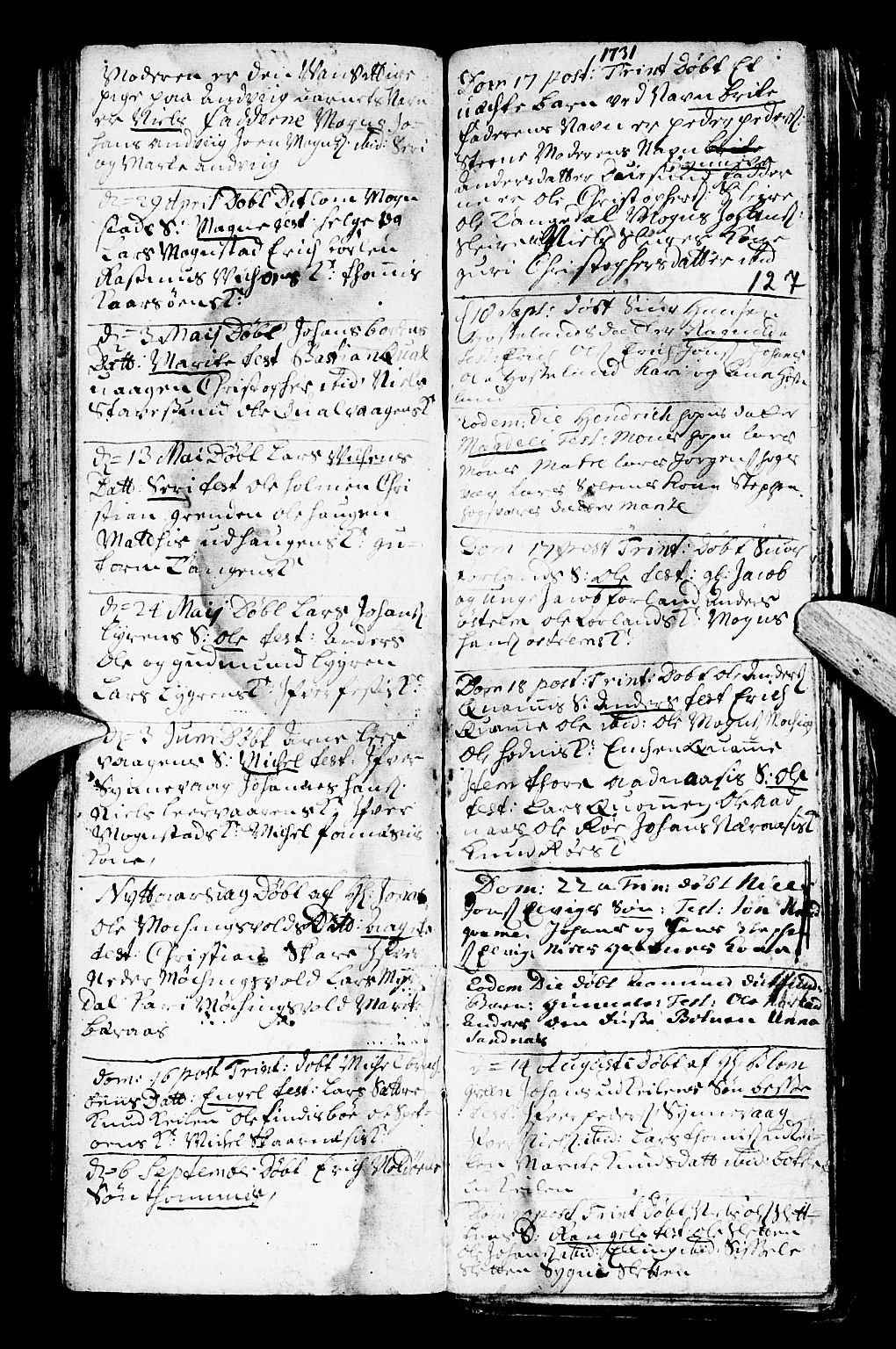 Lindås Sokneprestembete, SAB/A-76701/H/Haa: Parish register (official) no. A 1, 1699-1746, p. 127