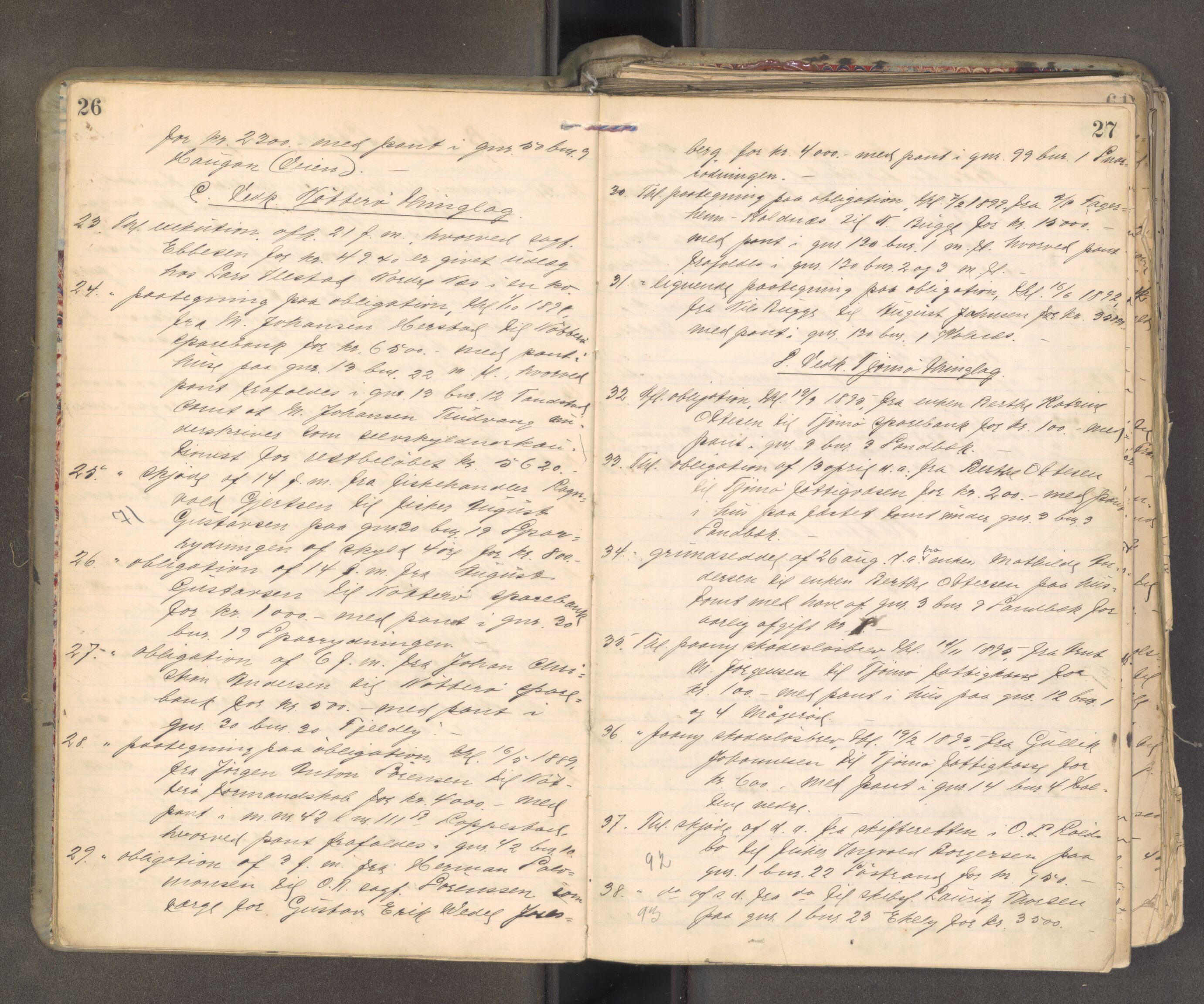 Søndre Jarlsberg sorenskriveri, AV/SAKO-A-129/F/Fa/L0045: Tingbok, 1905-1907, p. 26-27